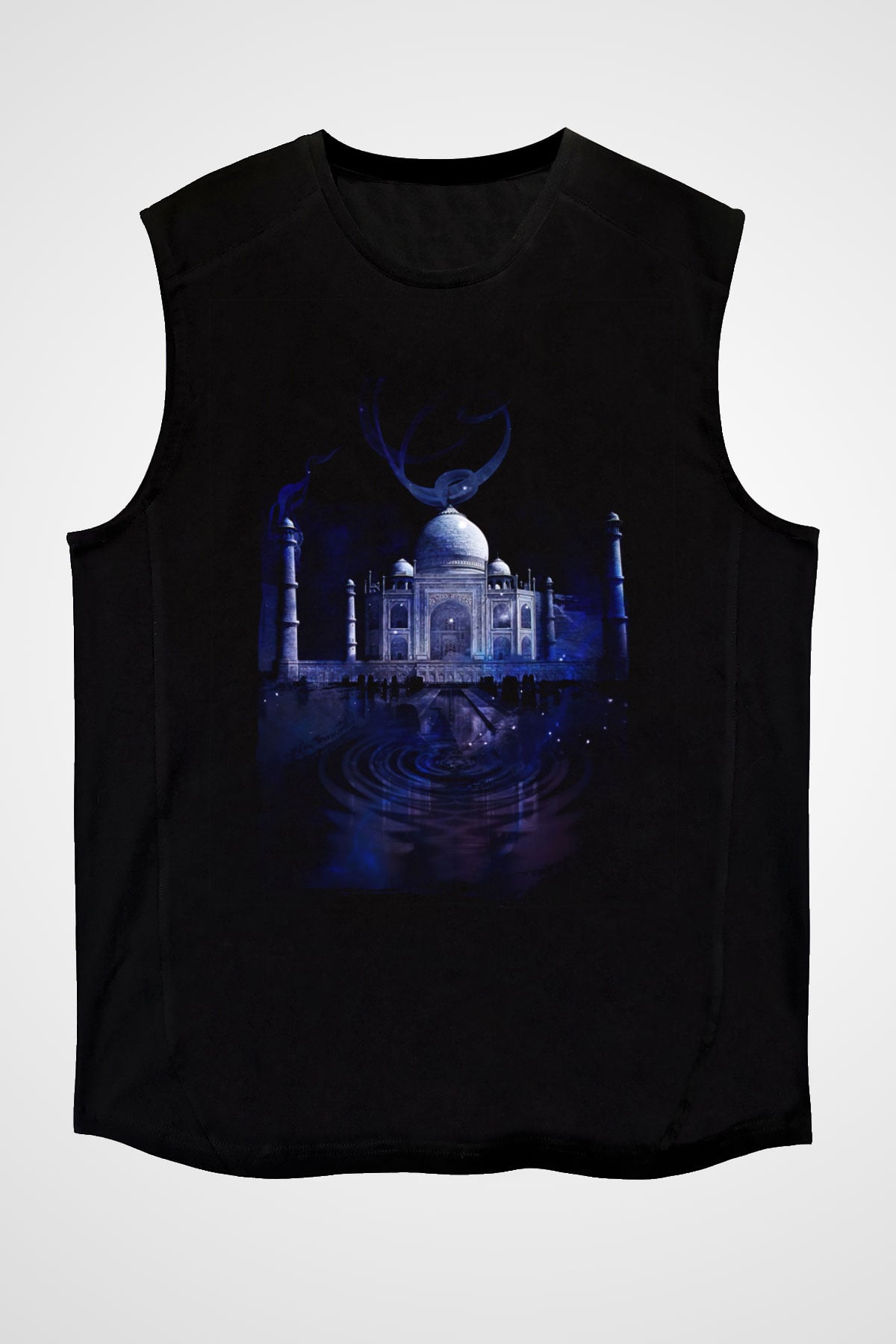 Tac Mahal Siyah Unisex Kolsuz Tişört