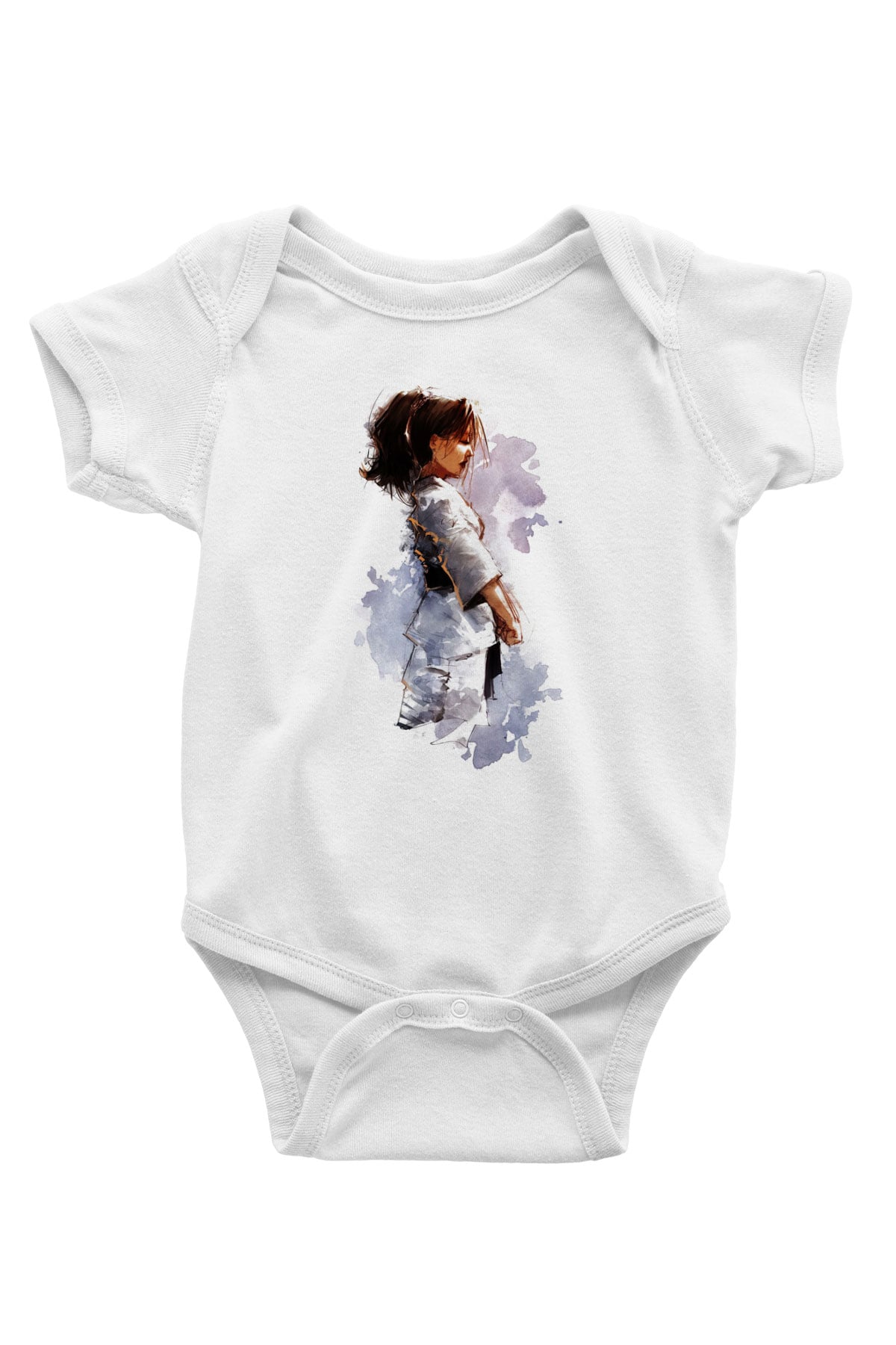 Taekwondo Baskılı Beyaz Unisex Bebek Body - Zıbın