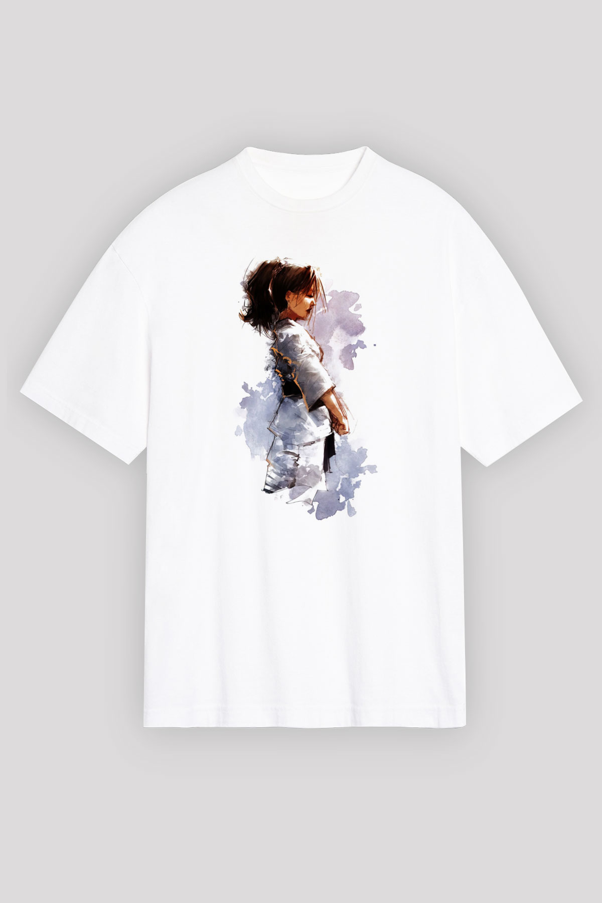 Taekwondo Beyaz Unisex Oversize Tişört T-Shirt