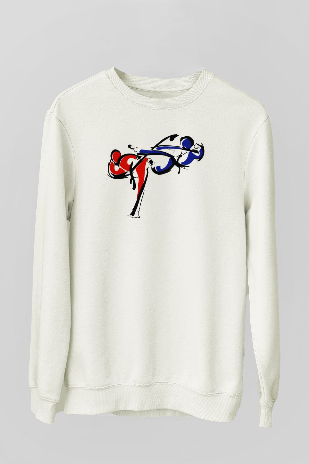 Taekwondo Beyaz Unisex Sweatshirt