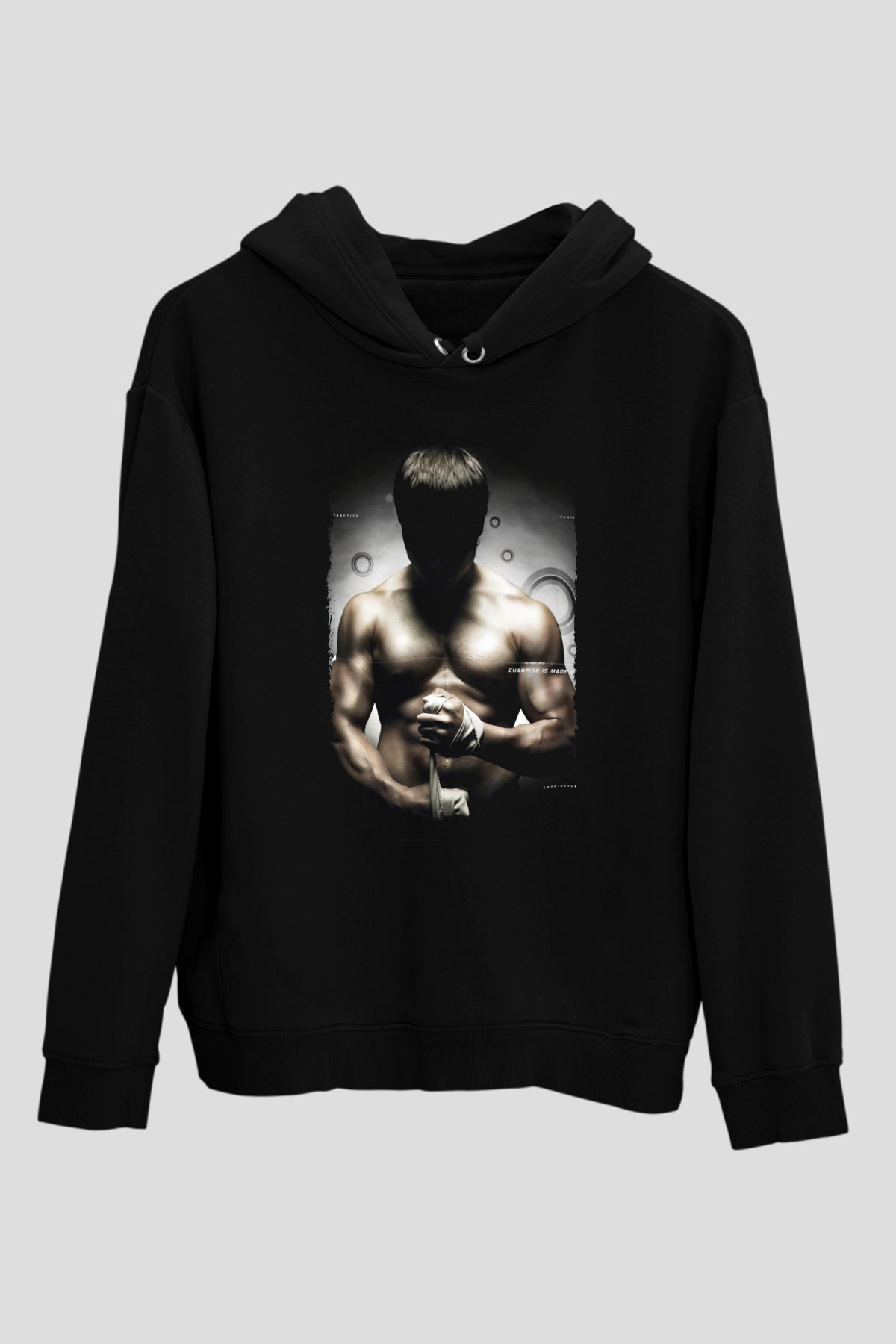Taekwondo Siyah Unisex Kapüşonlu Sweatshirt
