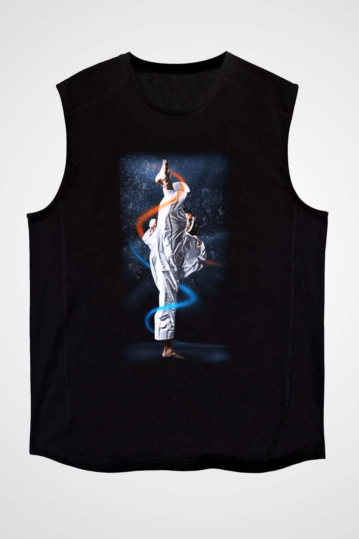 Taekwondo Siyah Unisex Kolsuz Tişört