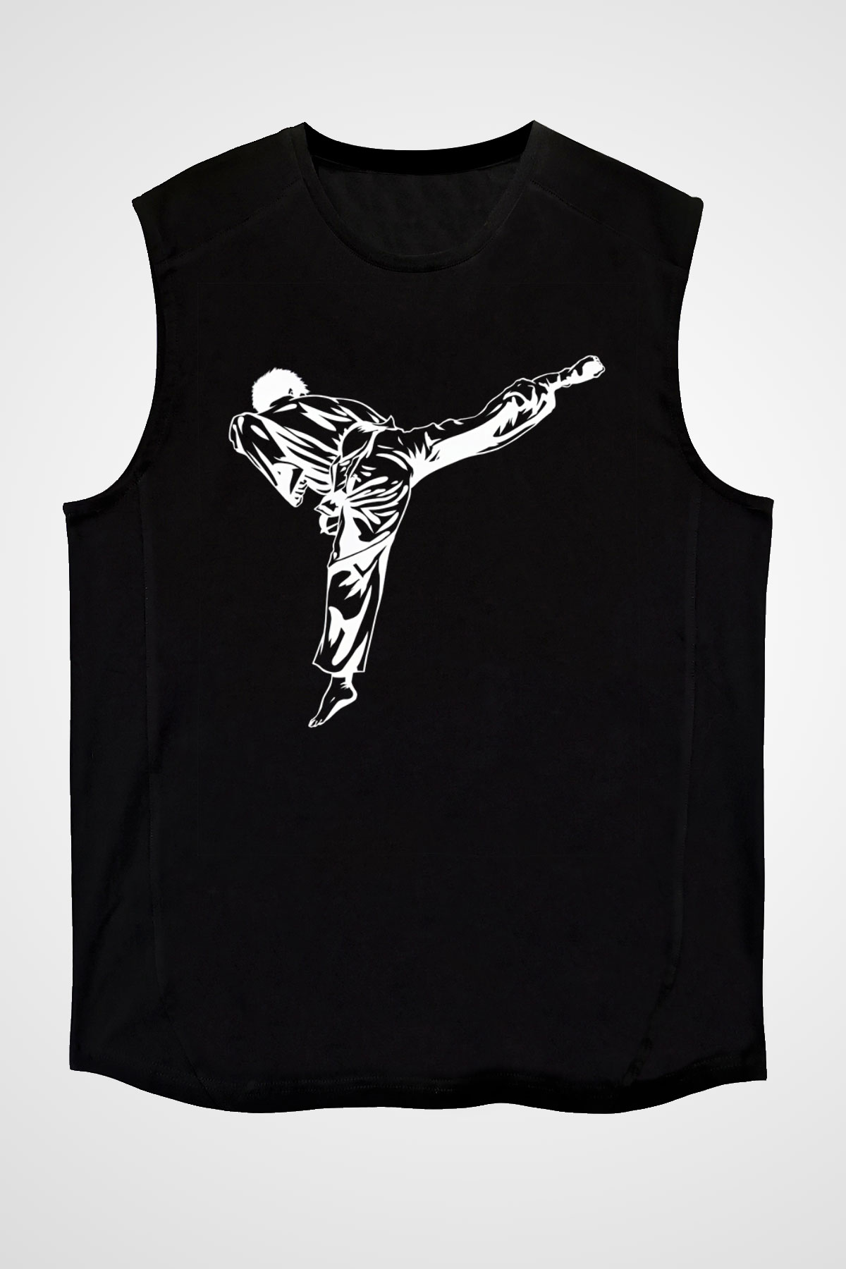 Taekwondo Siyah Unisex Kolsuz Tişört