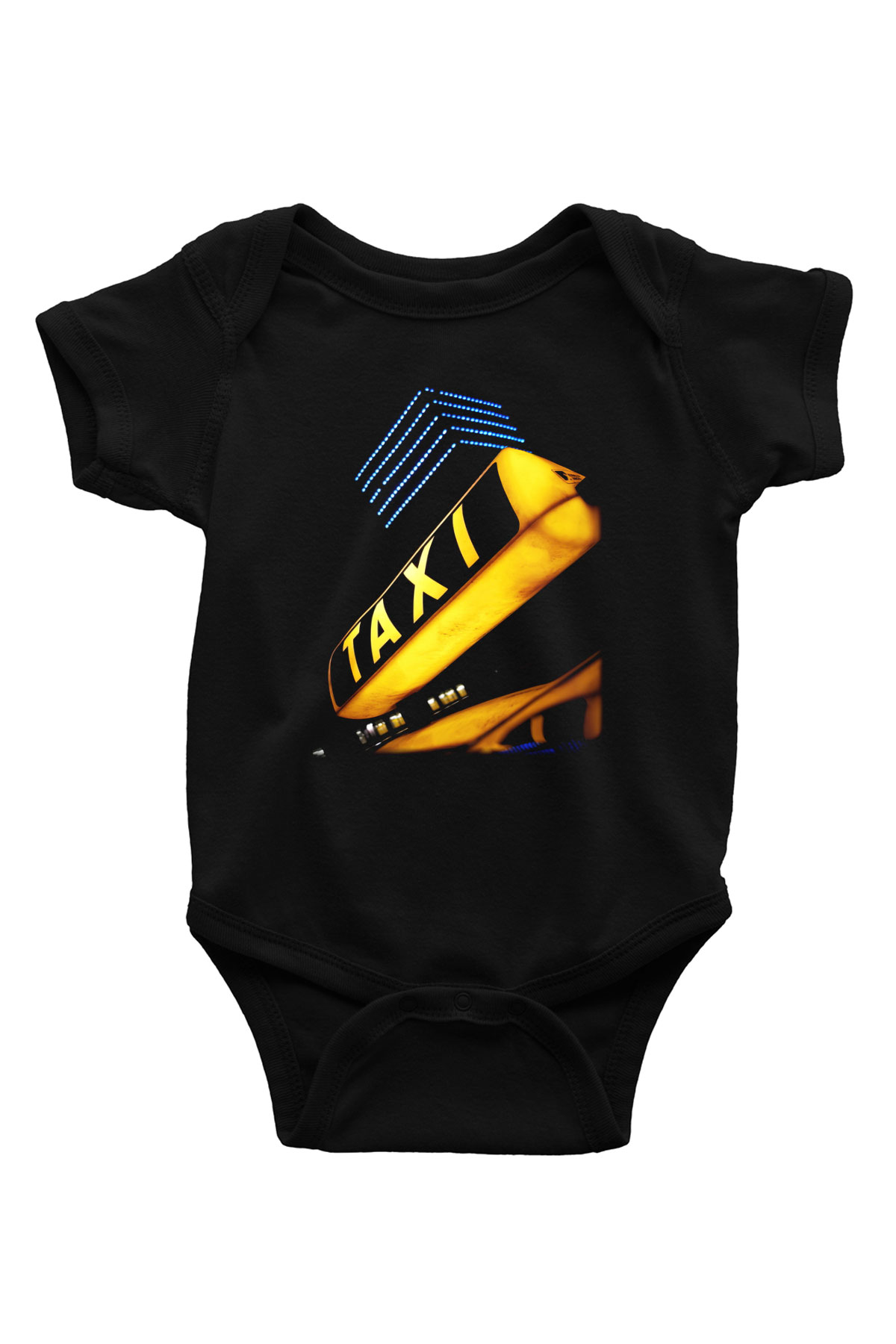 Taksici Baskılı Siyah Bebek Body - Zıbın