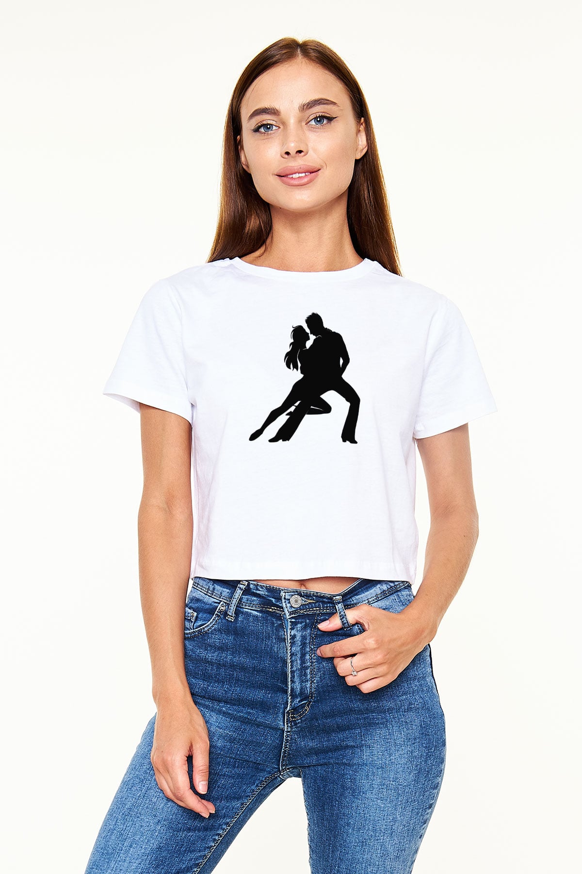 Tango Beyaz  Crop Top Tişört