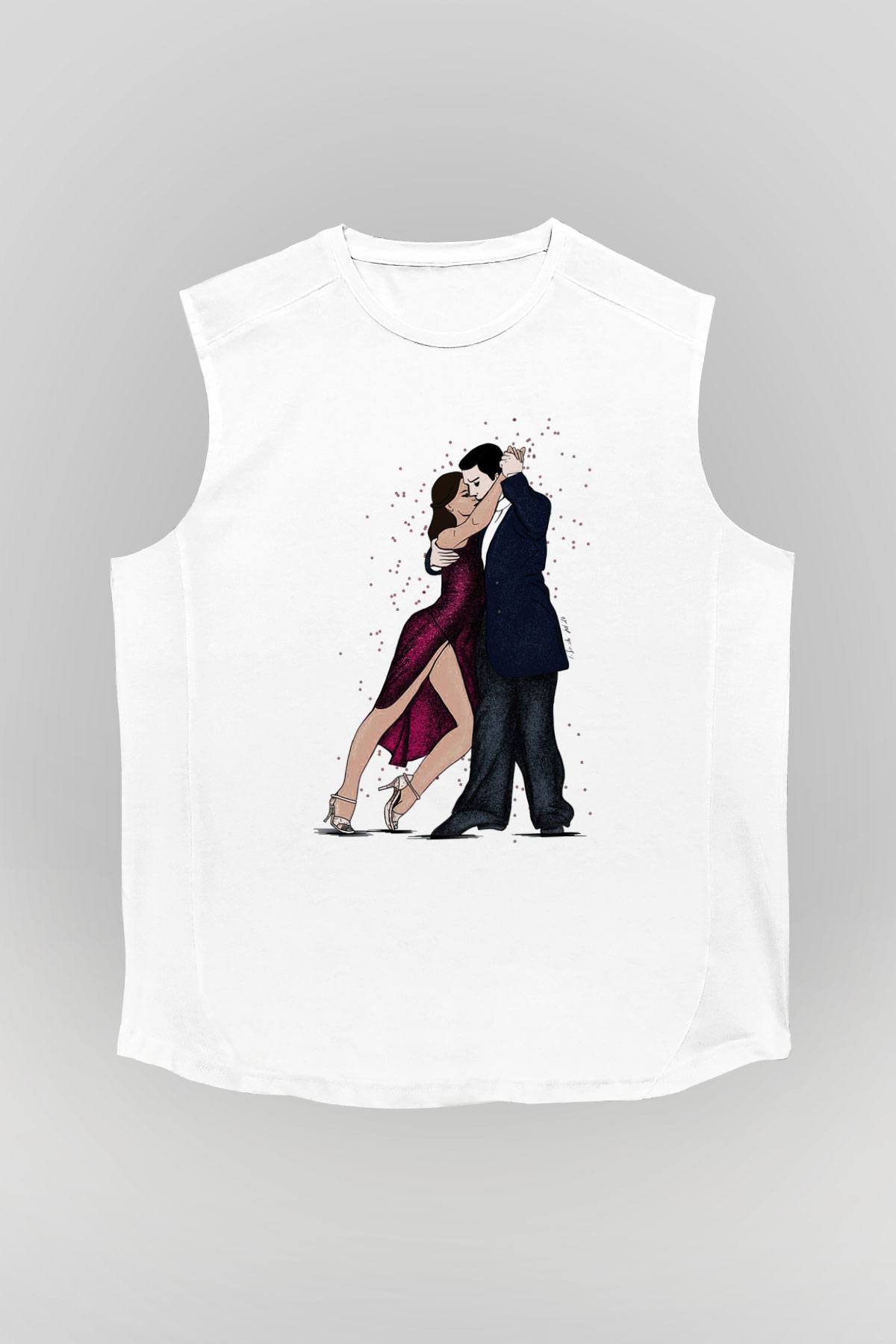 Tango Beyaz Unisex Kolsuz Tişört
