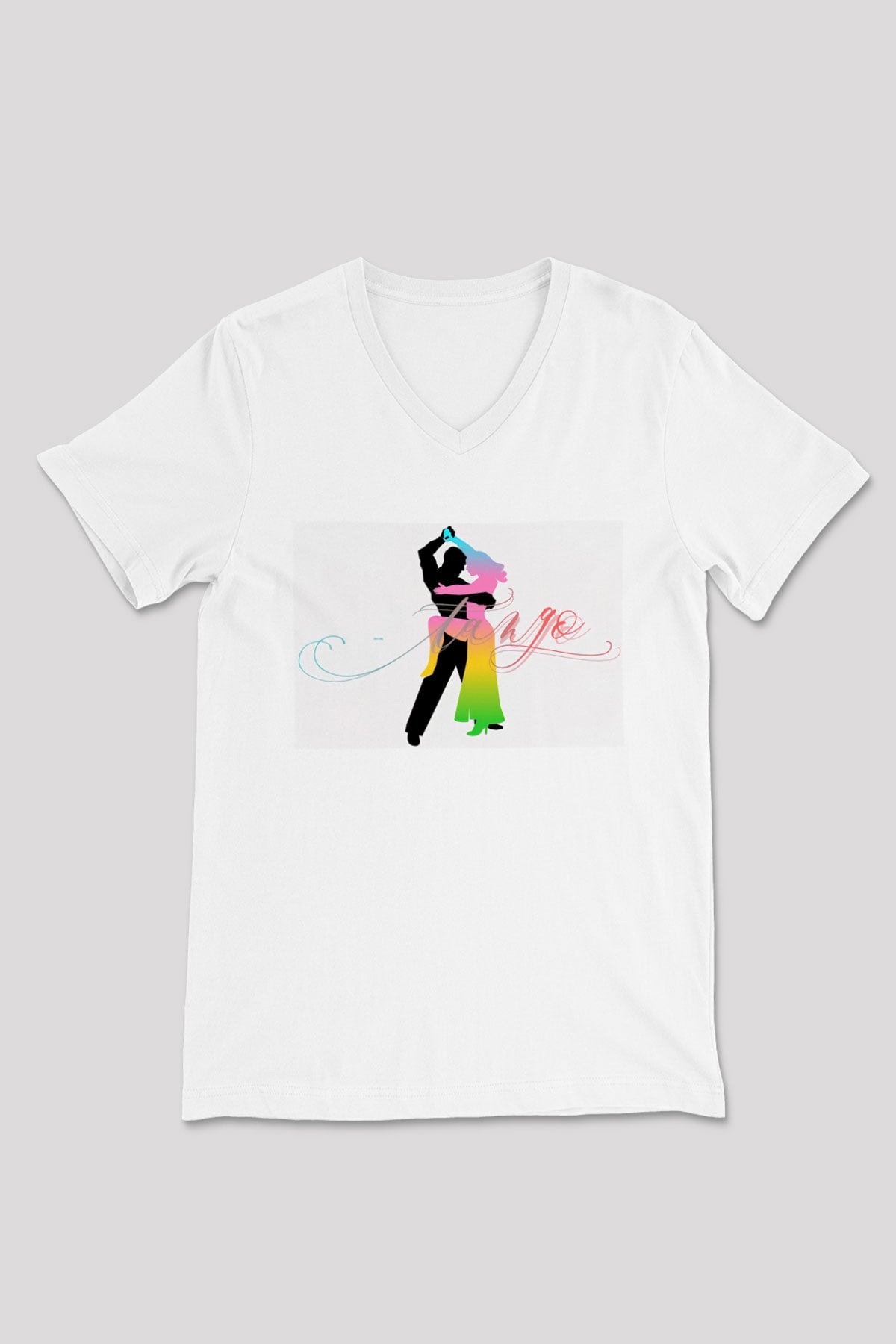 Tango Beyaz Unisex V Yaka Tişört