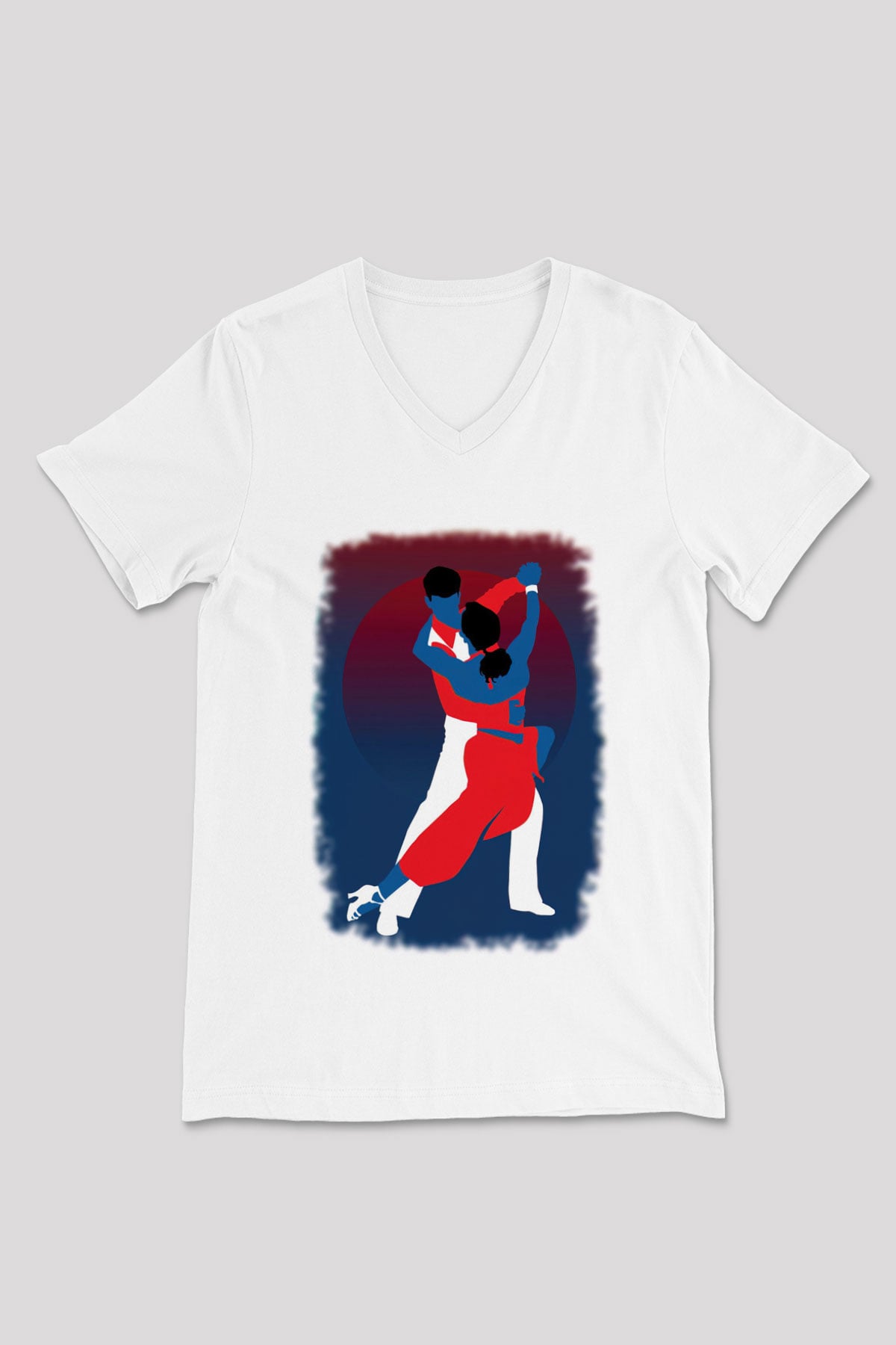Tango Beyaz Unisex V Yaka Tişört