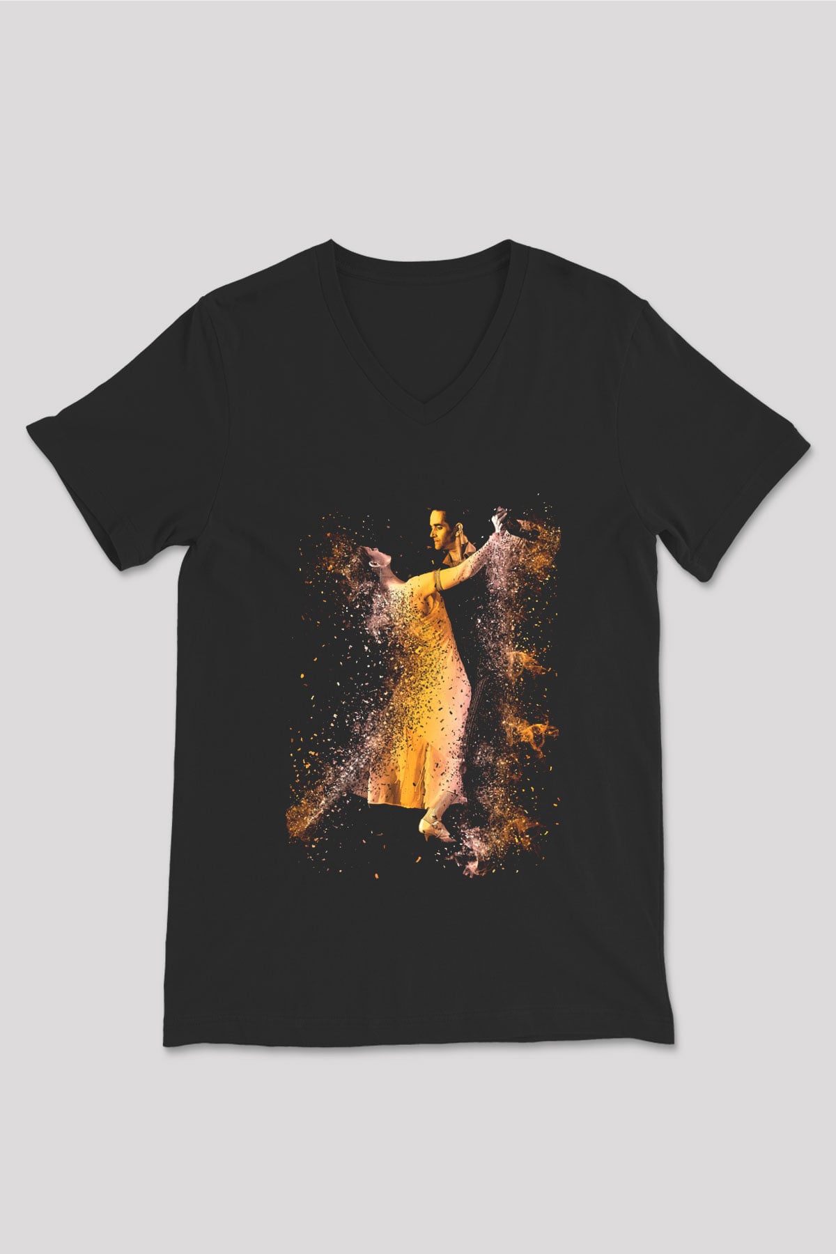 Tango Siyah Unisex V Yaka Tişört T-Shirt