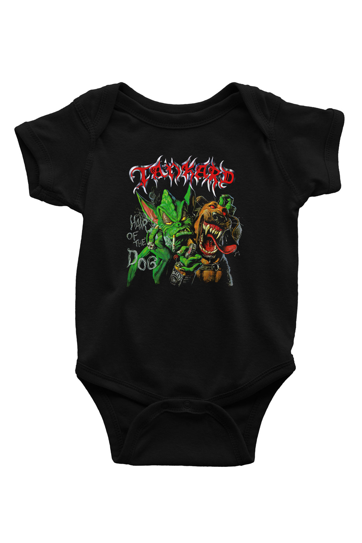 Tankard Baskılı Unisex Siyah Bebek Body - Zıbın