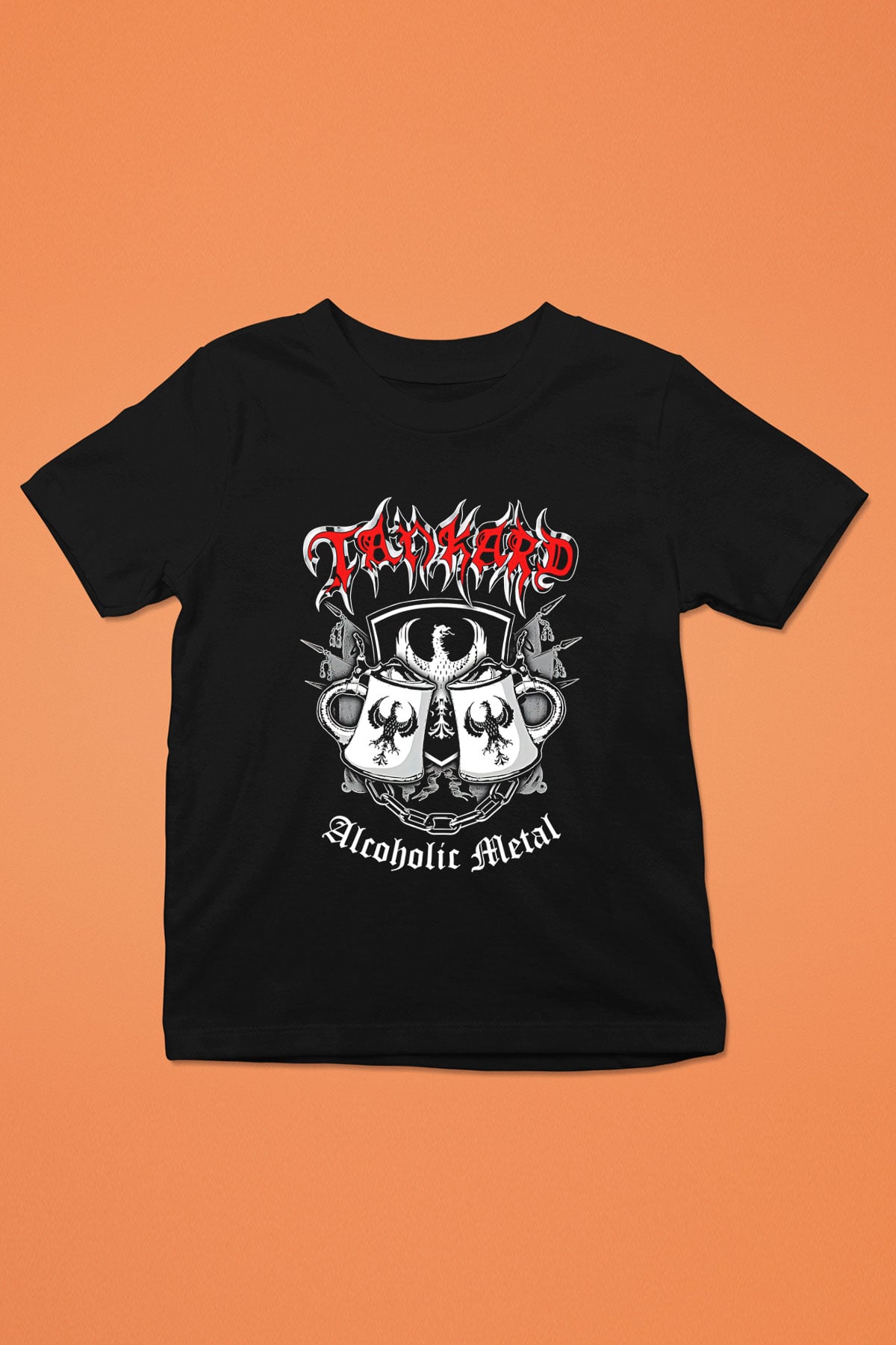 Tankard Baskılı Unisex Siyah Çocuk Tişört - Tshirt
