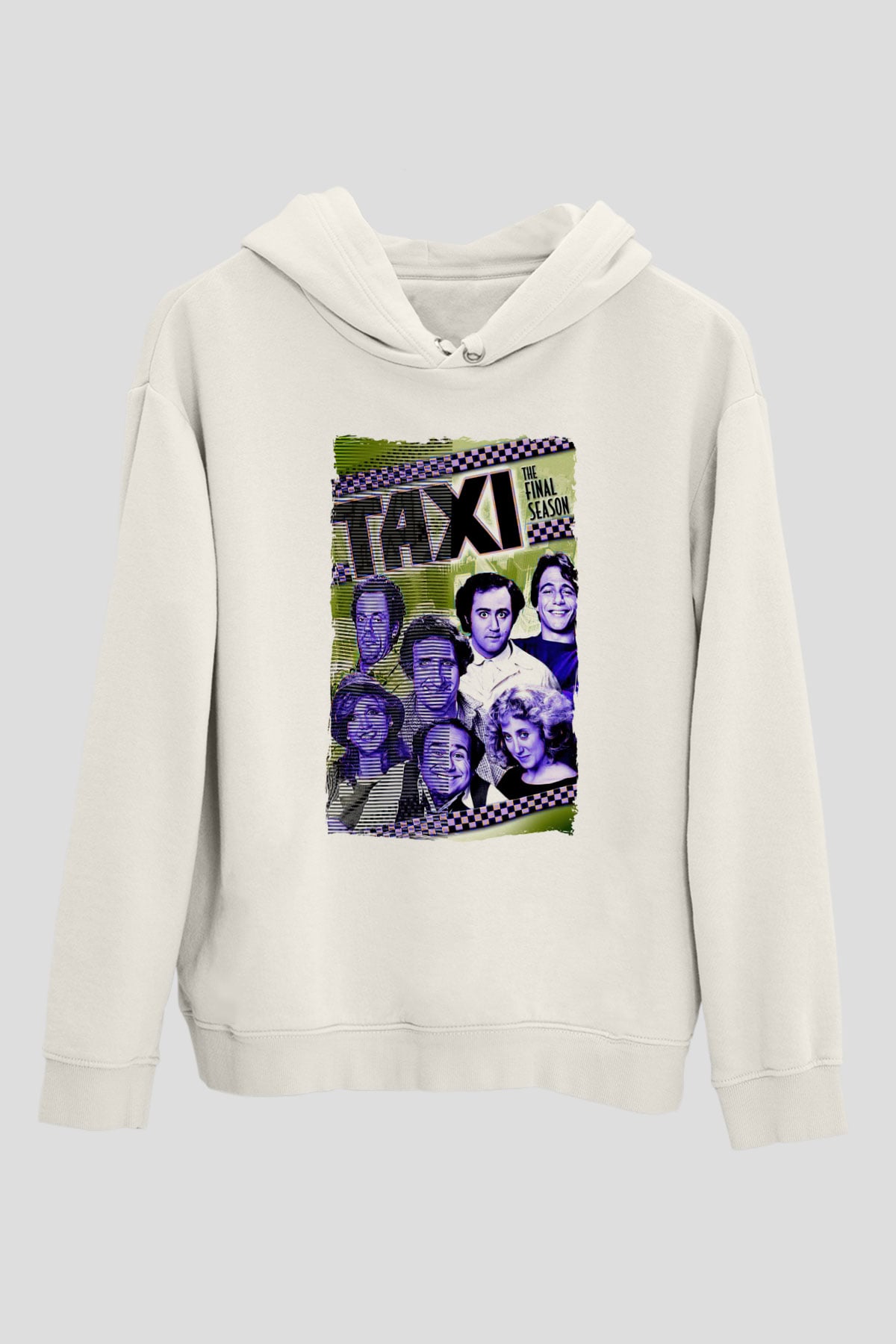 Taxi Beyaz Unisex Hoodie