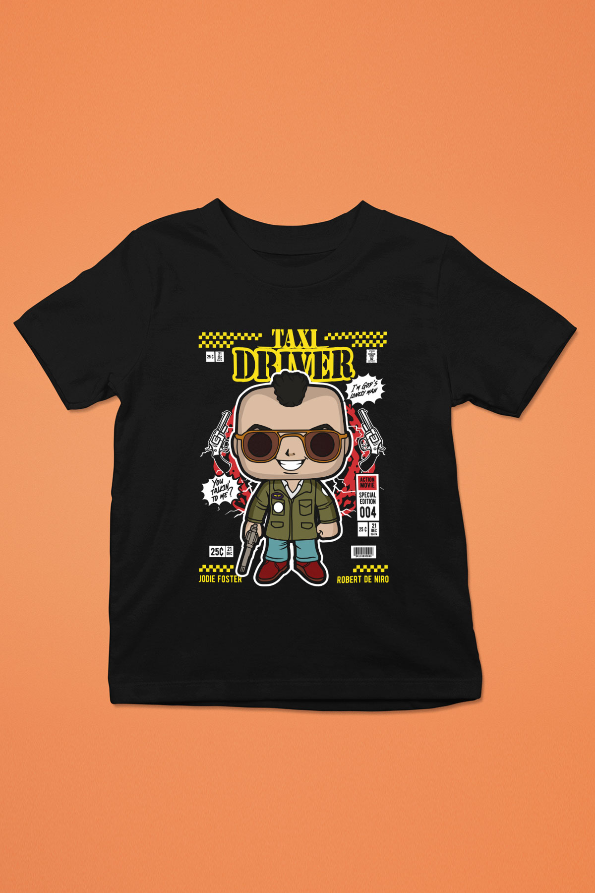 Taxi Driver Baskılı Unisex Siyah Çocuk Tişört