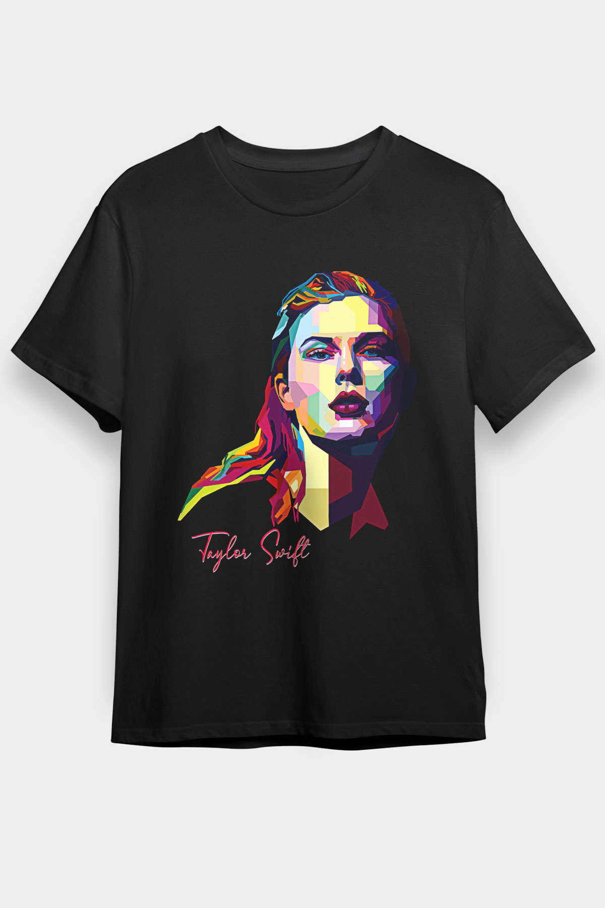 Taylor Swift Baskılı Baskılı Unisex Siyah Tişört - Tshirt