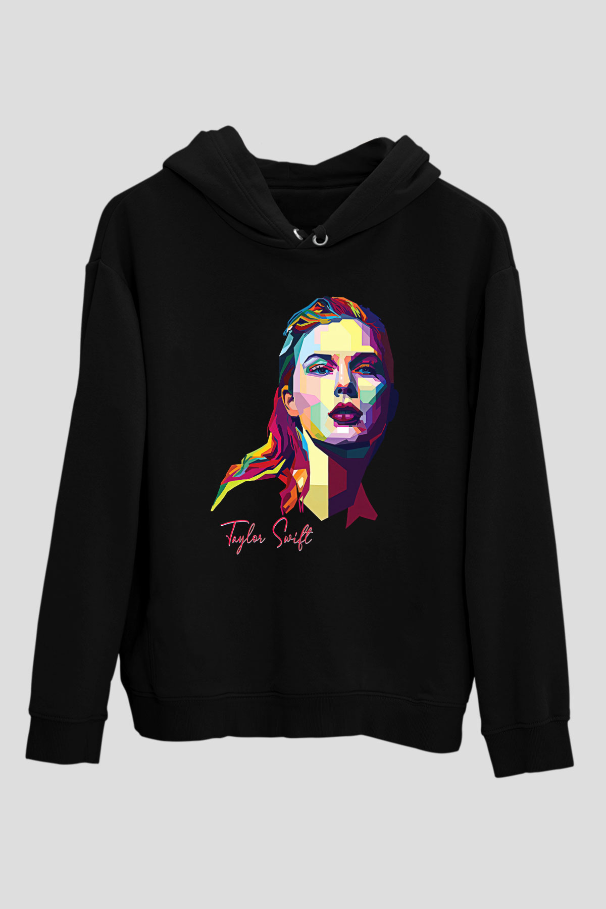 Taylor Swift Baskılı Baskılı Unisex Siyah Hoodie