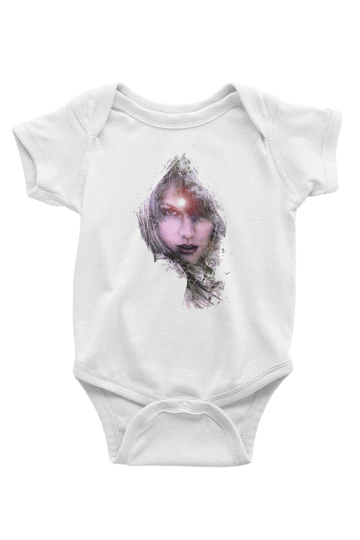 Taylor Swift Baskılı Beyaz Unisex Bebek Body - Zıbın