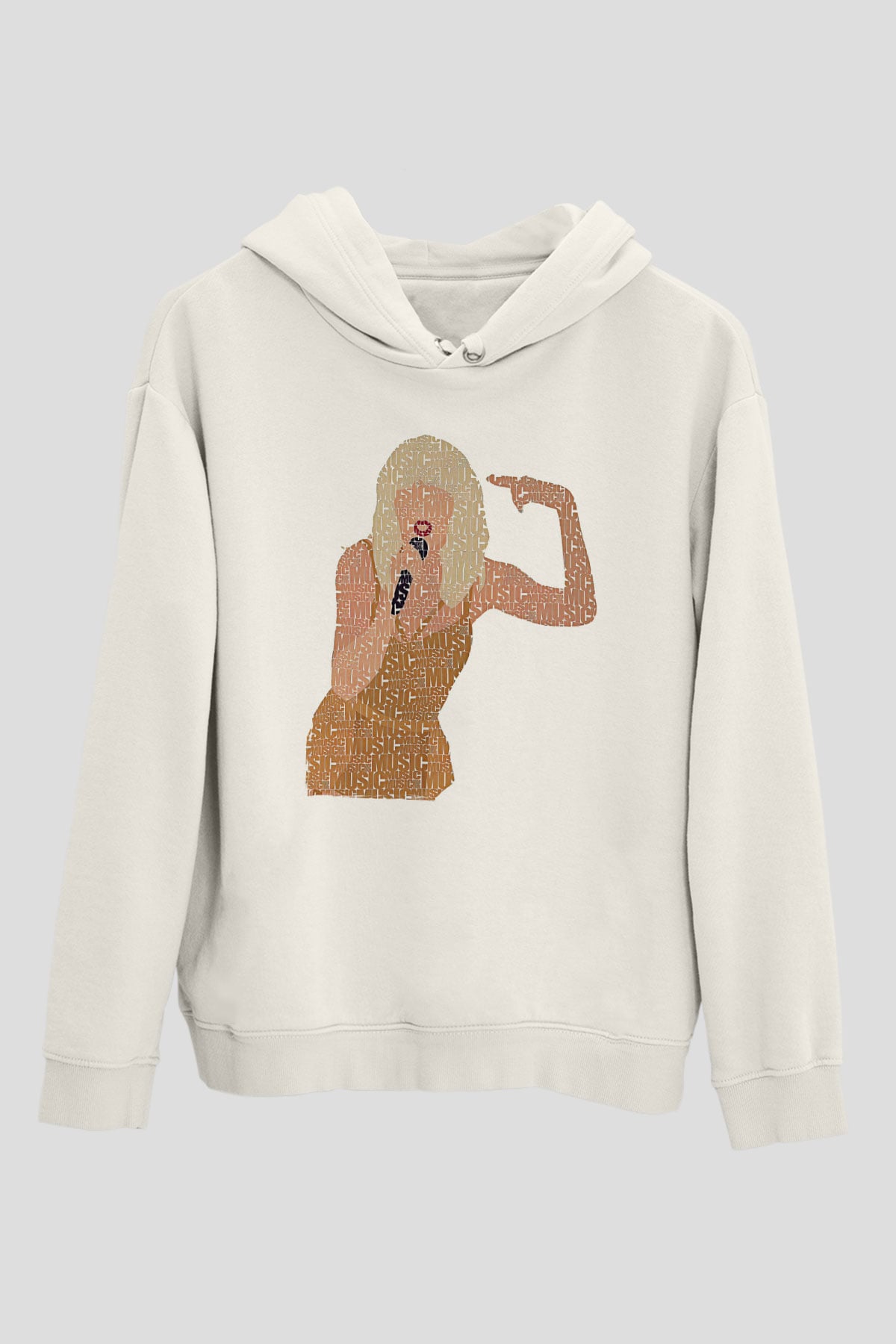 Taylor Swift Baskılı Beyaz Unisex Kapüşonlu Sweatshirt