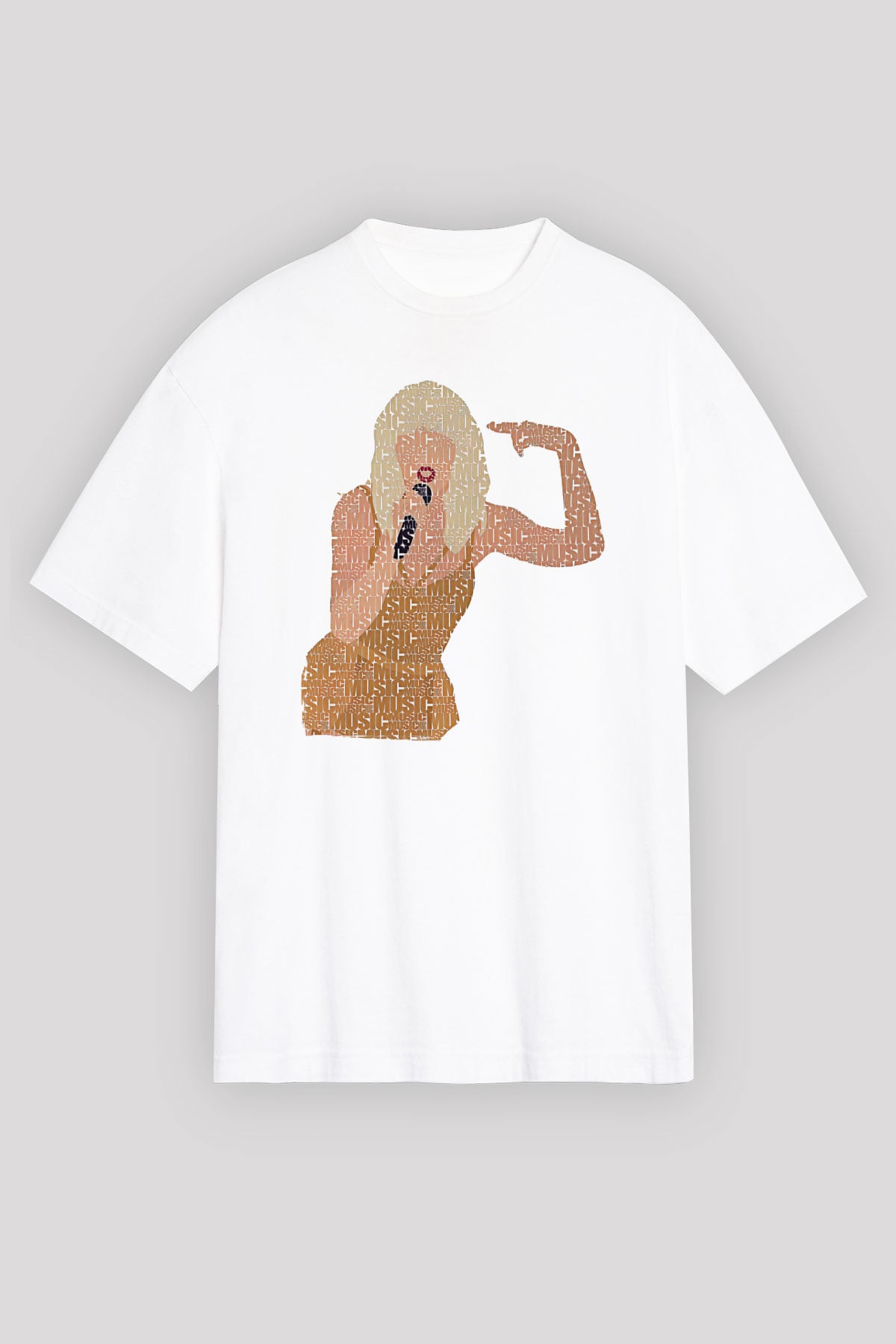 Taylor Swift Baskılı Beyaz Unisex Oversize Tişört - Tshirt