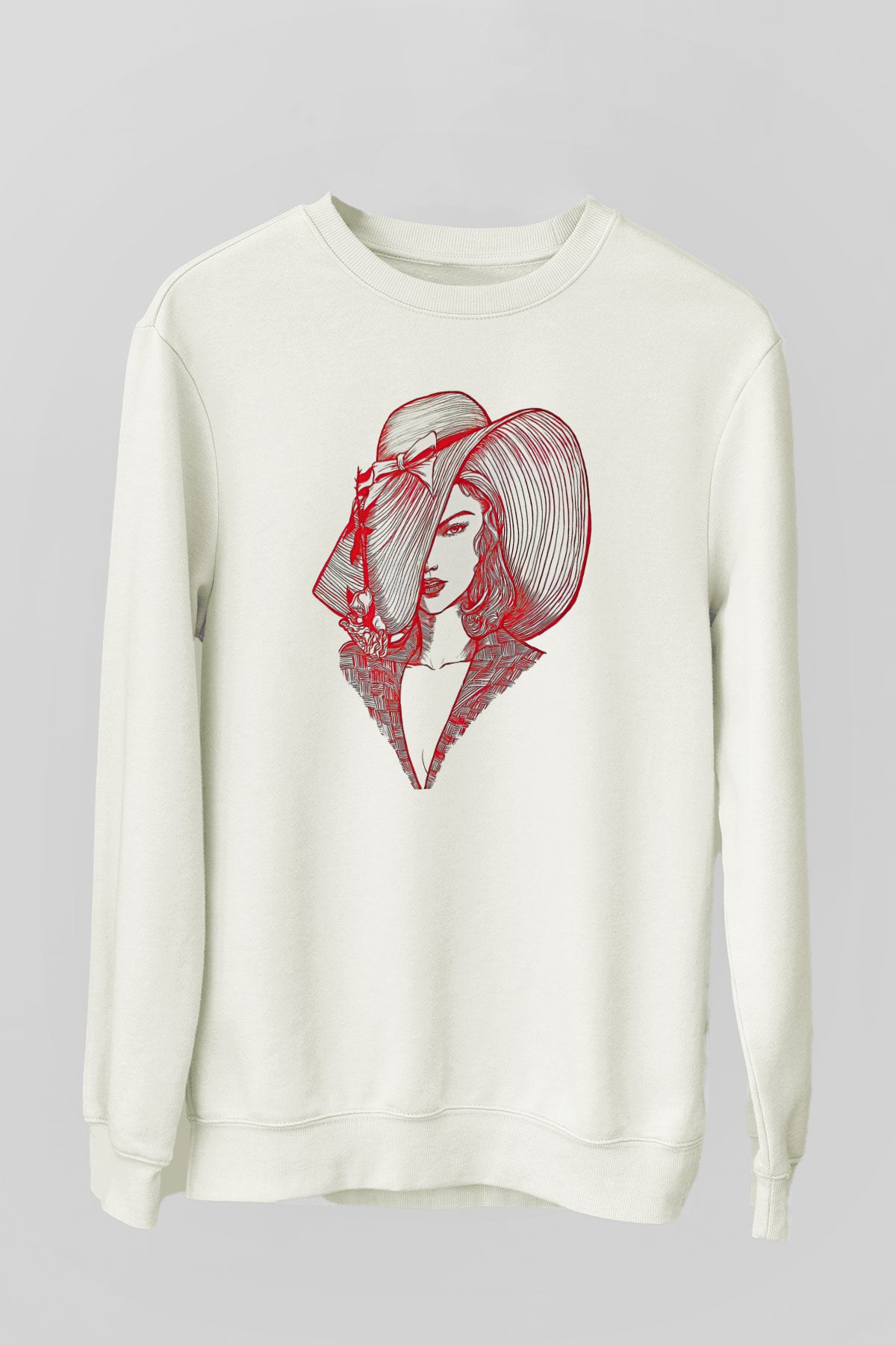 Taylor Swift Baskılı Beyaz Unisex Sweatshirt