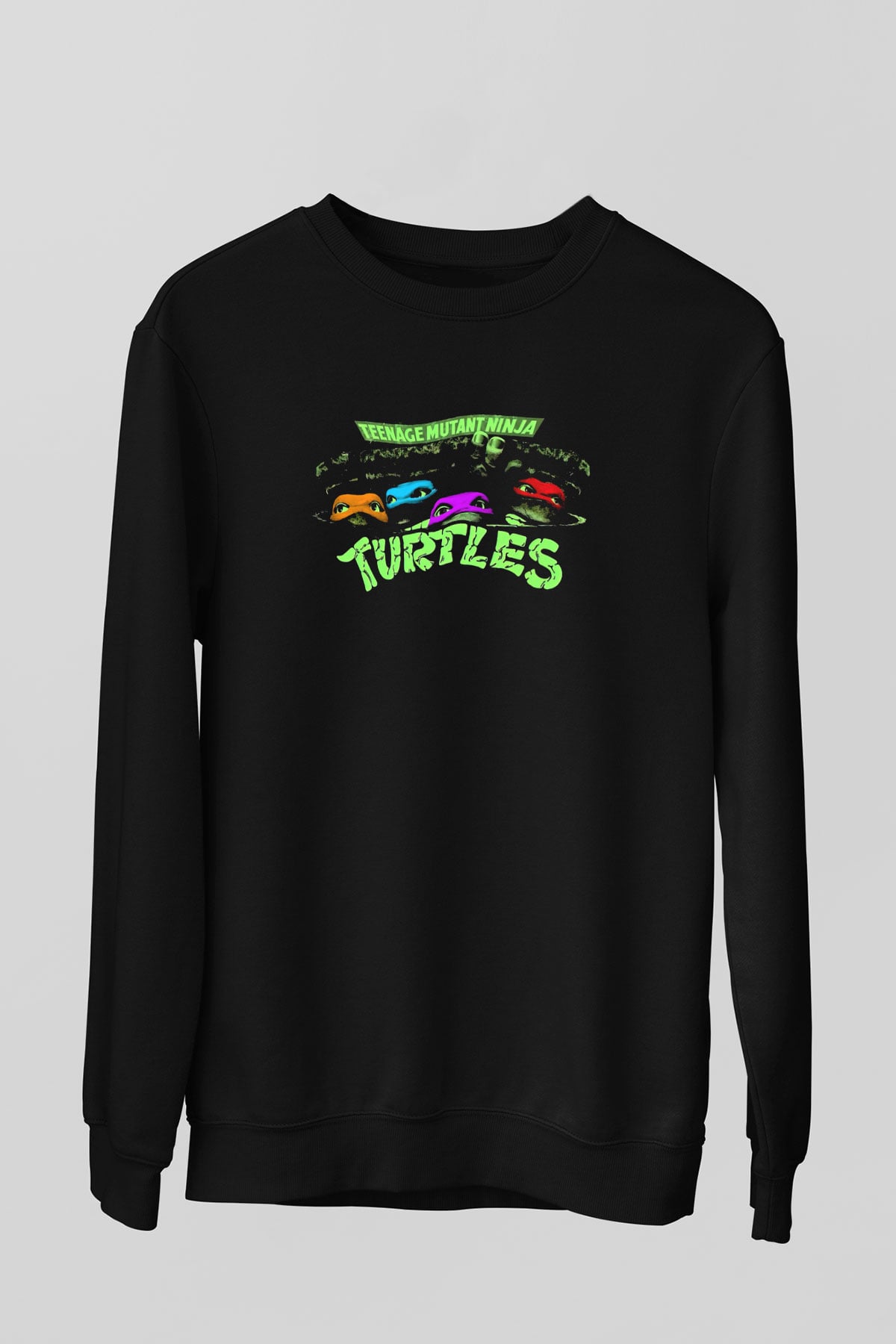 Teenage Mutant Ninja Turtles Ninja Kaplumbağalar Siyah Unisex  Sweatshirt