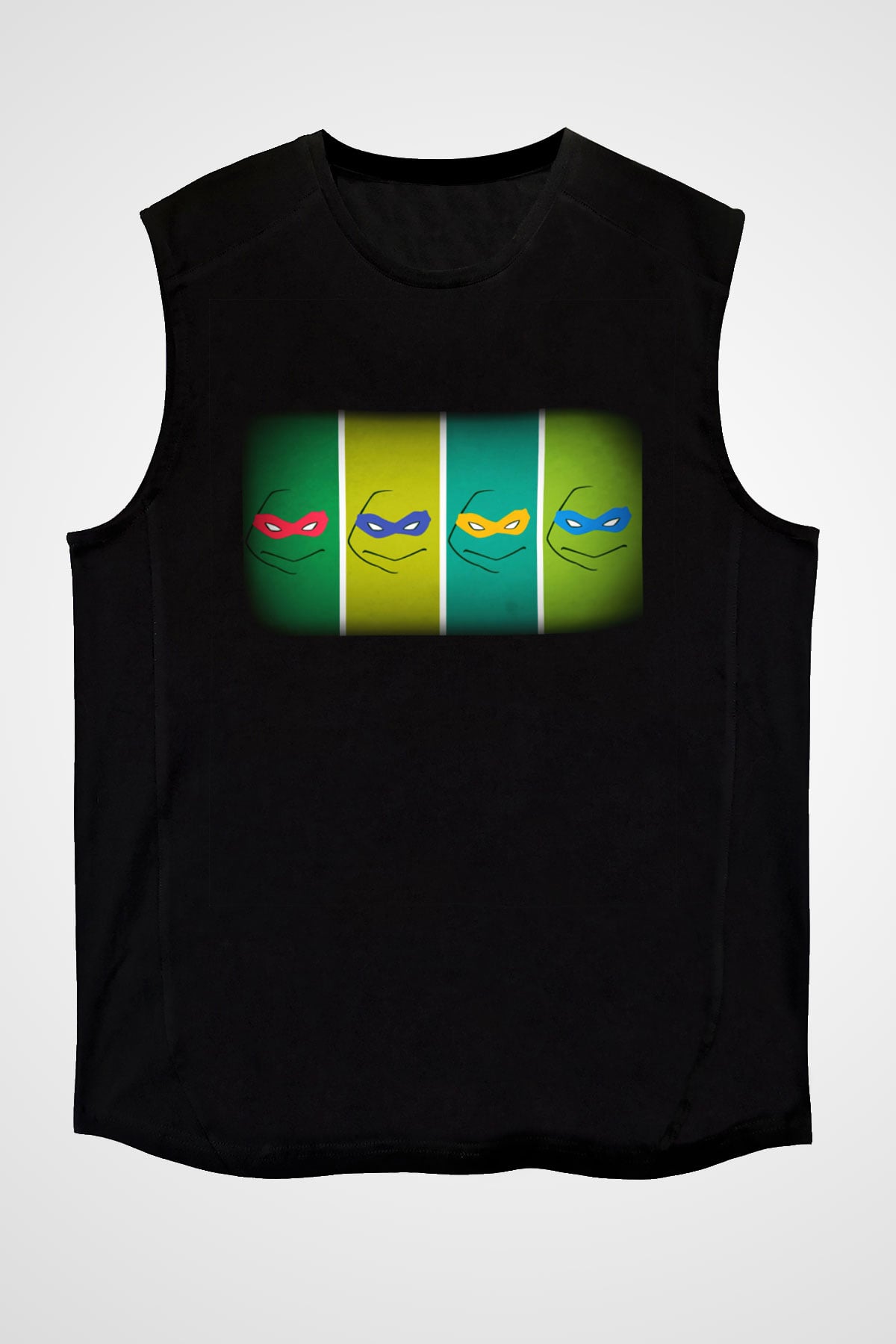 Teenage Mutant Ninja Turtles Ninja Kaplumbağalar Siyah Unisex Kolsuz Tişört