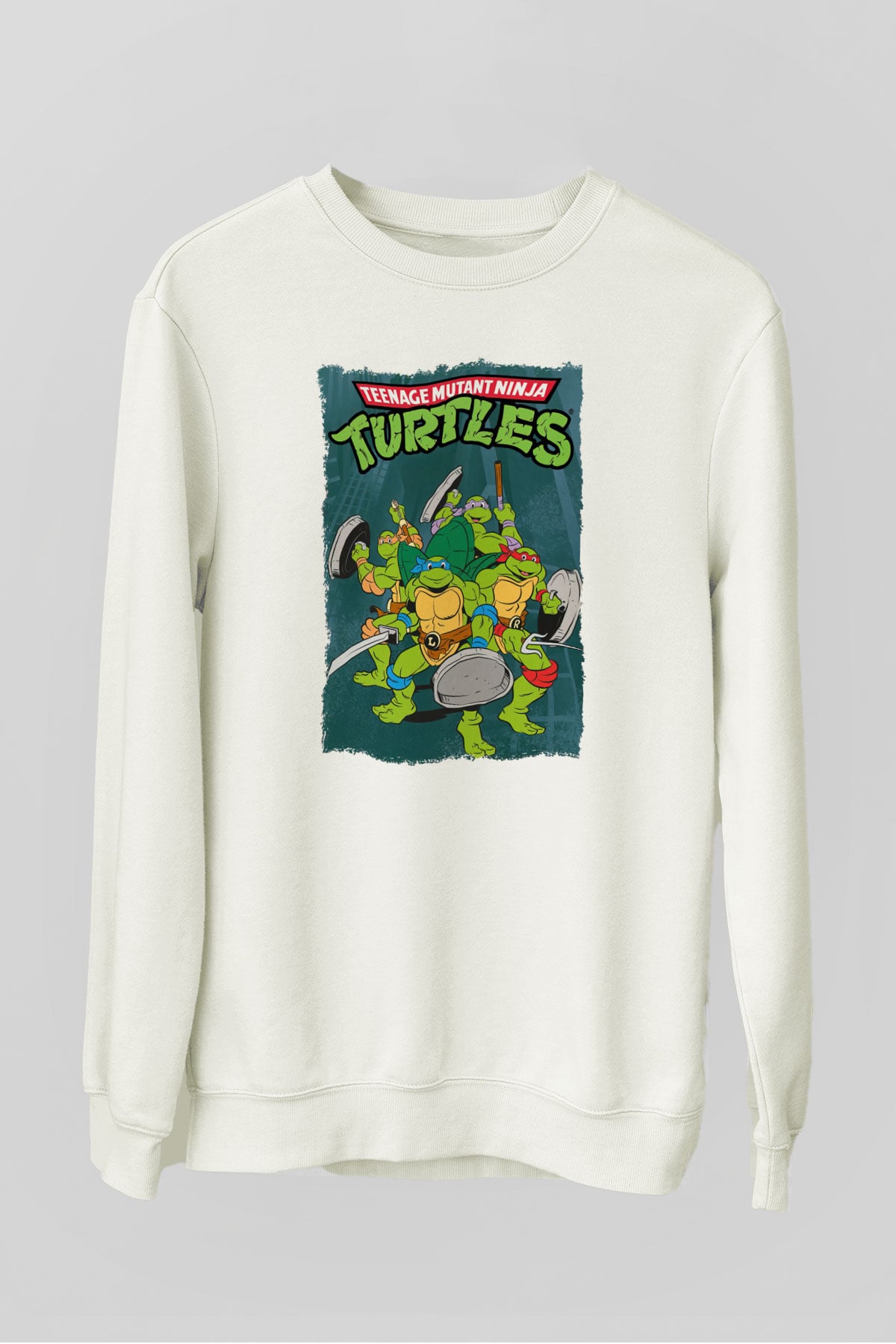 Teenage Mutant Ninja Turtles Ninja Kaplumbağalar Beyaz Unisex Sweatshirt