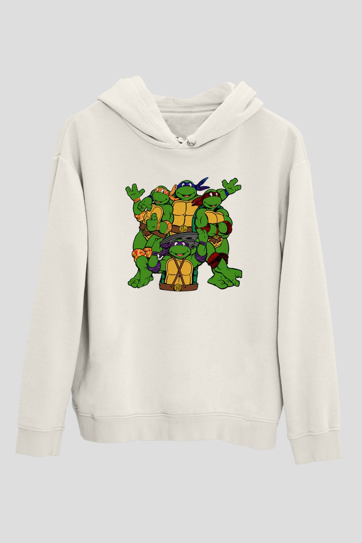 Teenage Mutant Ninja Turtles Ninja Kaplumbağalar Beyaz Unisex Hoodie