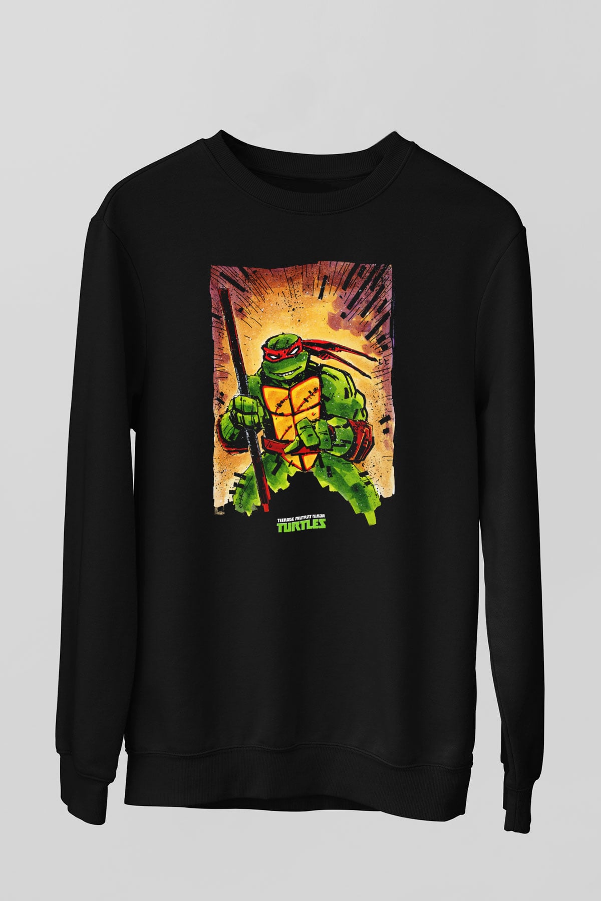 Teenage Mutant Ninja Turtles Ninja Kaplumbağalar Siyah Unisex Sweatshirt