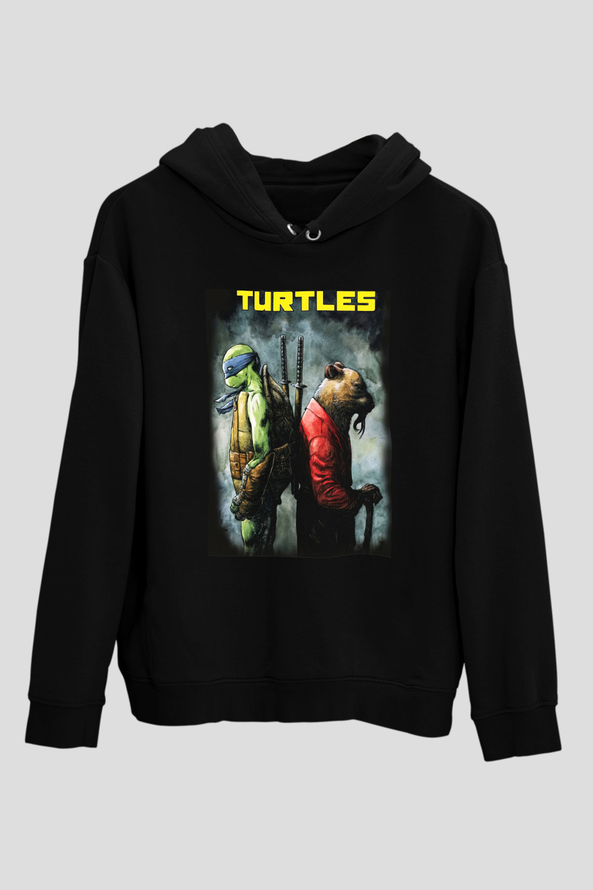 Teenage Mutant Ninja Turtles Ninja Kaplumbağalar Siyah Unisex Kapüşonlu Sweatshirt