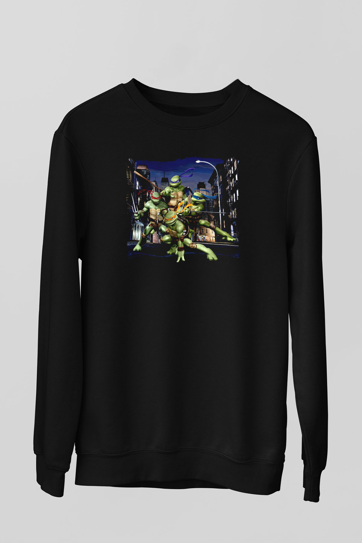 Teenage Mutant Ninja Turtles Ninja Kaplumbağalar Siyah Unisex  Sweatshirt