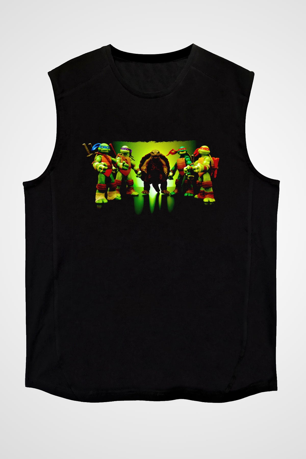 Teenage Mutant Ninja Turtles Ninja Kaplumbağalar Siyah Unisex  Kolsuz Tişört
