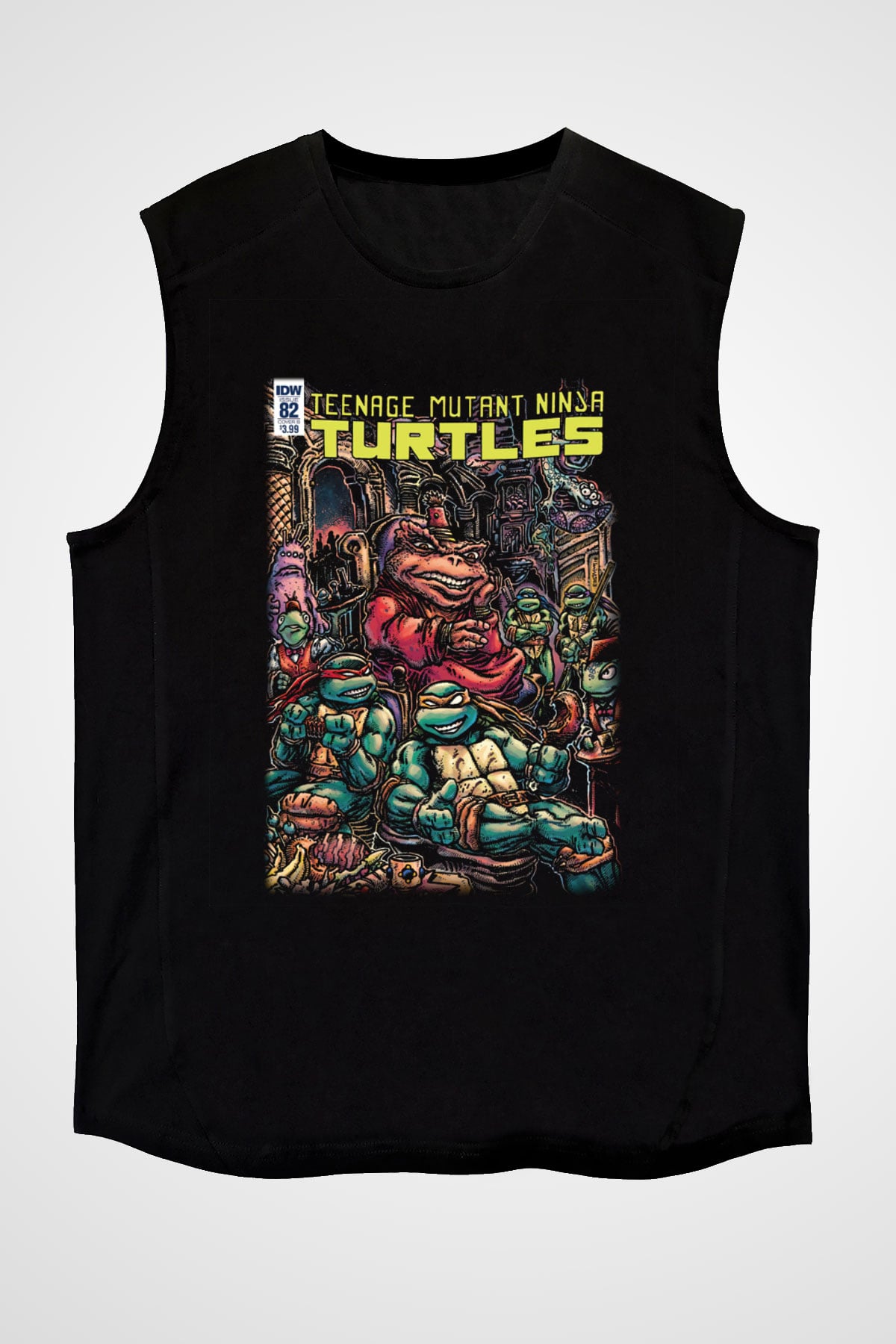Teenage Mutant Ninja Turtles Ninja Kaplumbağalar Siyah Unisex Kolsuz Tişört