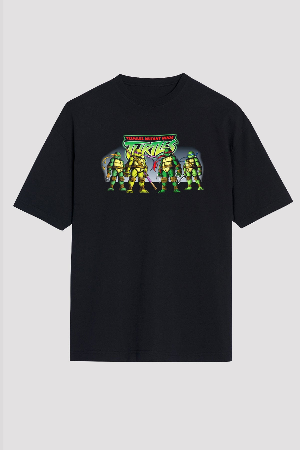 Teenage Mutant Ninja Turtles Ninja Kaplumbağalar Siyah Unisex Oversize Tişört