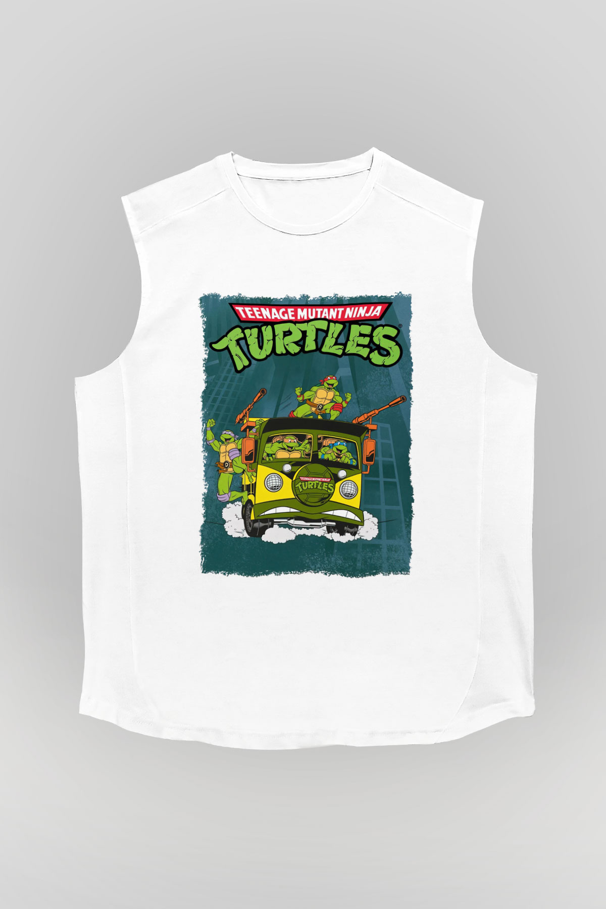 Teenage Mutant Ninja Turtles Ninja Kaplumbağalar Beyaz Unisex Kolsuz Tişört