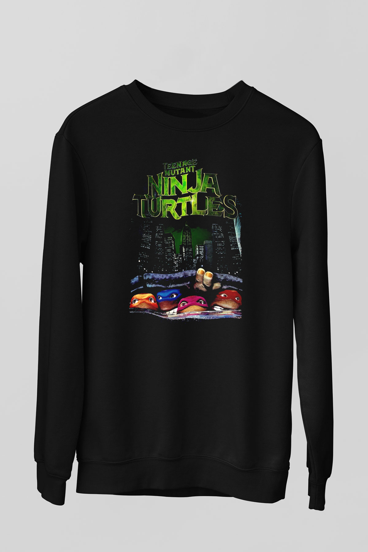 Teenage Mutant Ninja Turtles Ninja Kaplumbağalar Siyah Unisex  Sweatshirt