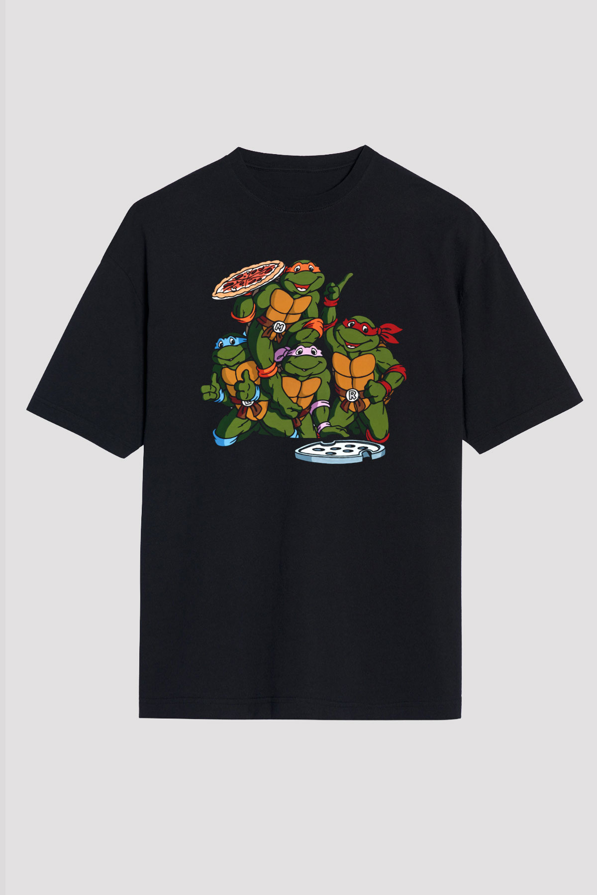 Teenage Mutant Ninja Turtles Ninja Kaplumbağalar Siyah Unisex Oversize Tişört