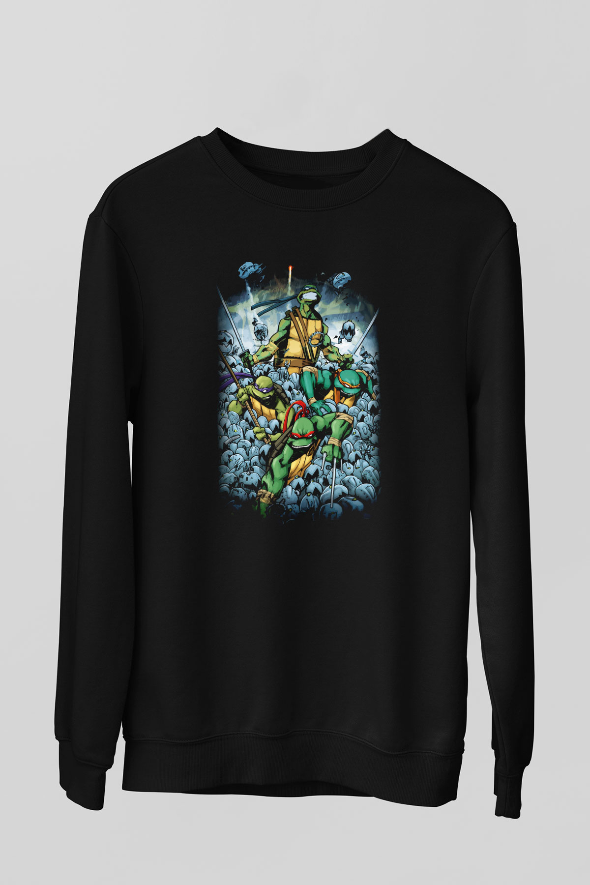 Teenage Mutant Ninja Turtles Ninja Kaplumbağalar Siyah Unisex Sweatshirt