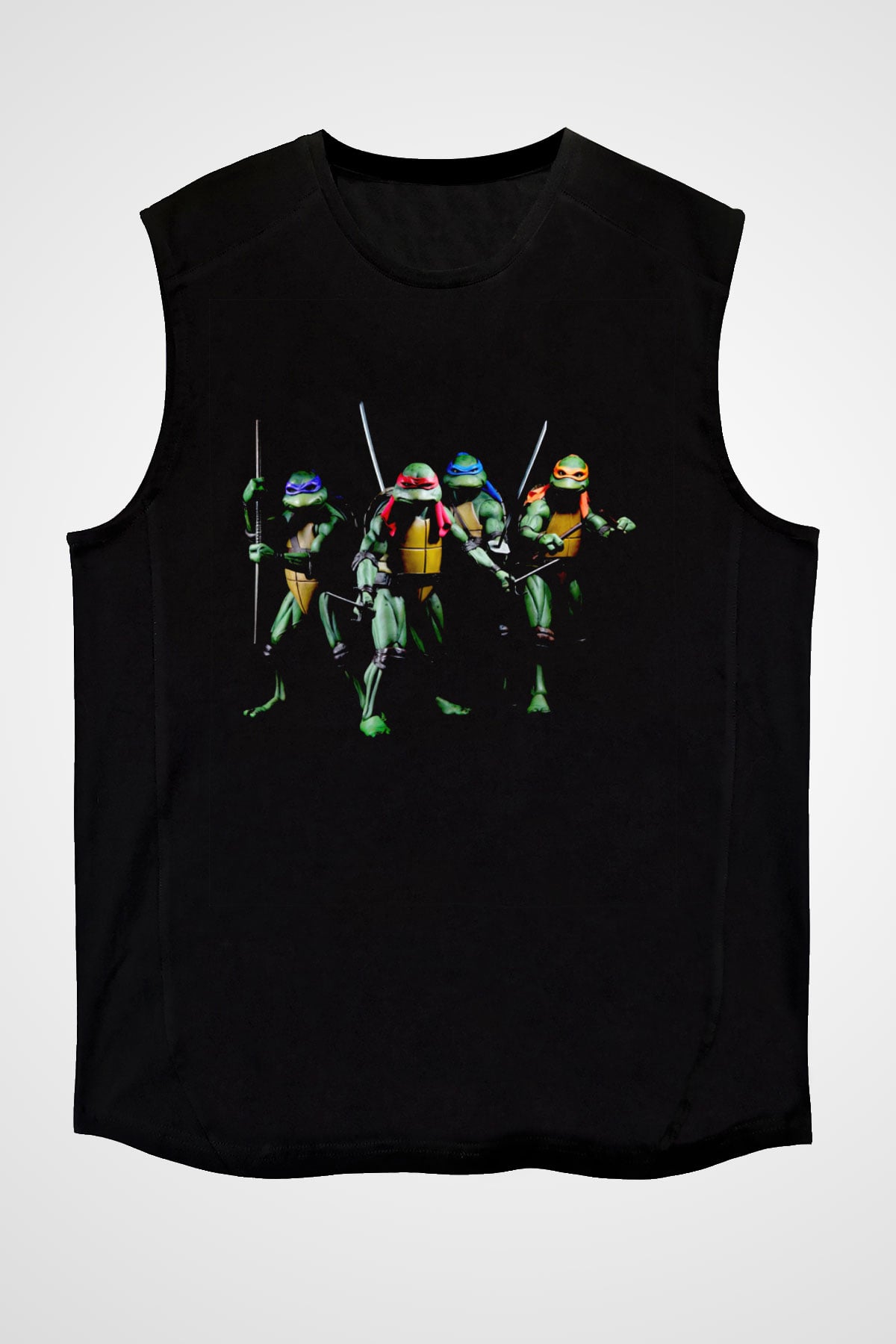 Teenage Mutant Ninja Turtles Ninja Kaplumbağalar Siyah Unisex  Kolsuz Tişört
