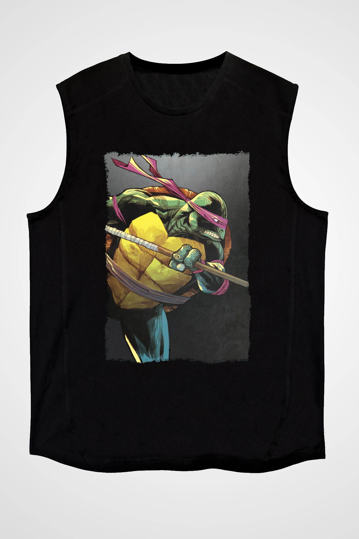 Teenage Mutant Ninja Turtles Ninja Kaplumbağalar Siyah Unisex Kolsuz Tişört