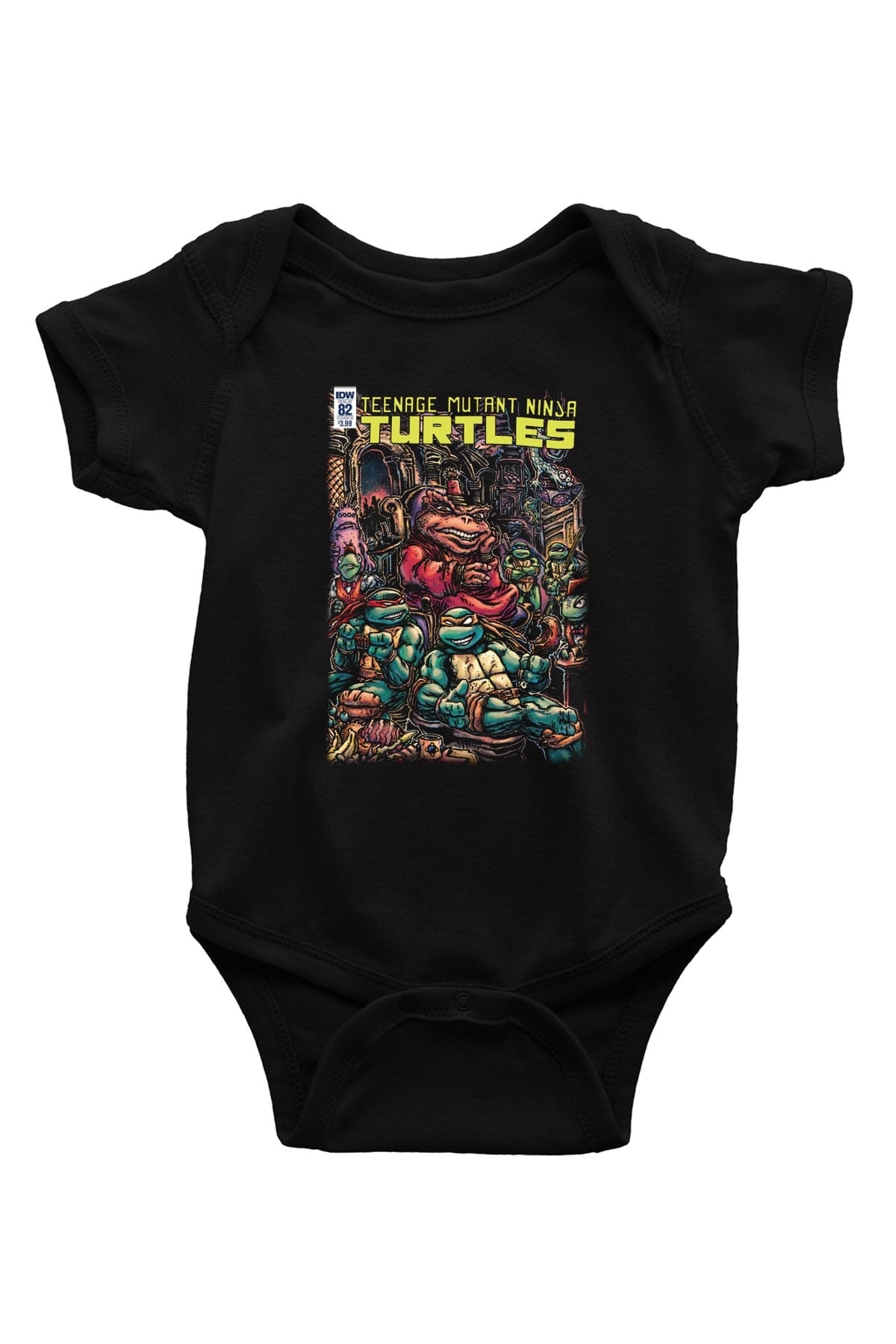 Teenage Mutant Ninja Turtles Ninja Kaplumbağalar Baskılı Siyah Bebek Body - Zıbın