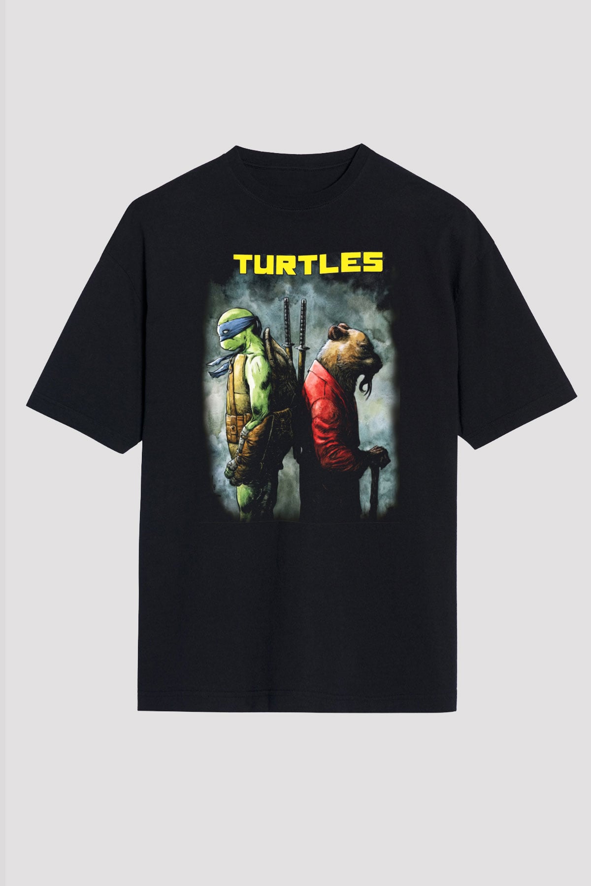 Teenage Mutant Ninja Turtles Ninja Kaplumbağalar Siyah Unisex Oversize Tişört