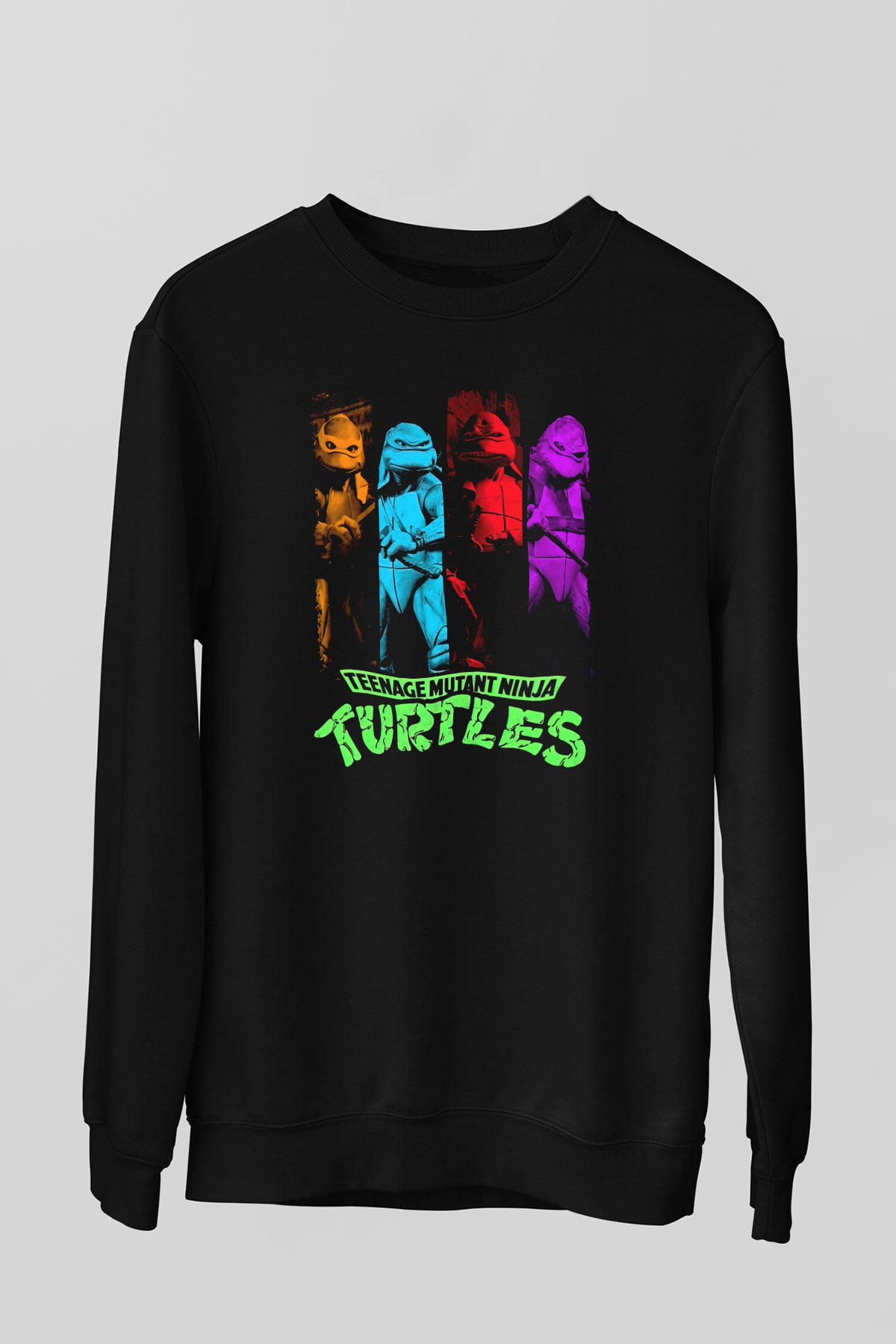 Teenage Mutant Ninja Turtles Ninja Kaplumbağalar Siyah Unisex  Sweatshirt