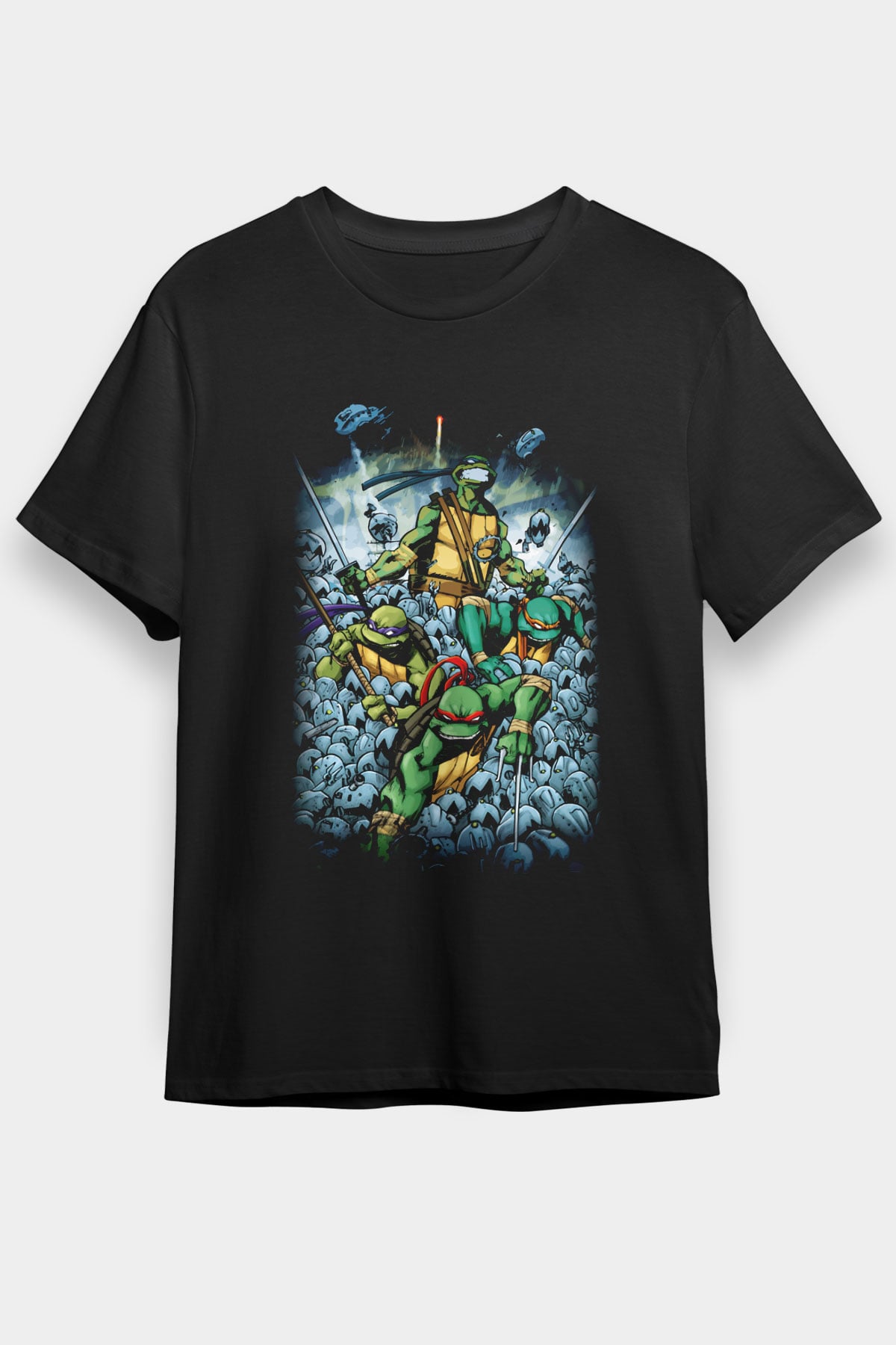 Teenage Mutant Ninja Turtles Ninja Kaplumbağalar Siyah Unisex Tişört