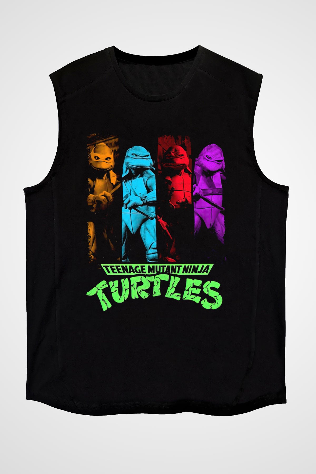 Teenage Mutant Ninja Turtles Ninja Kaplumbağalar Siyah Unisex  Kolsuz Tişört
