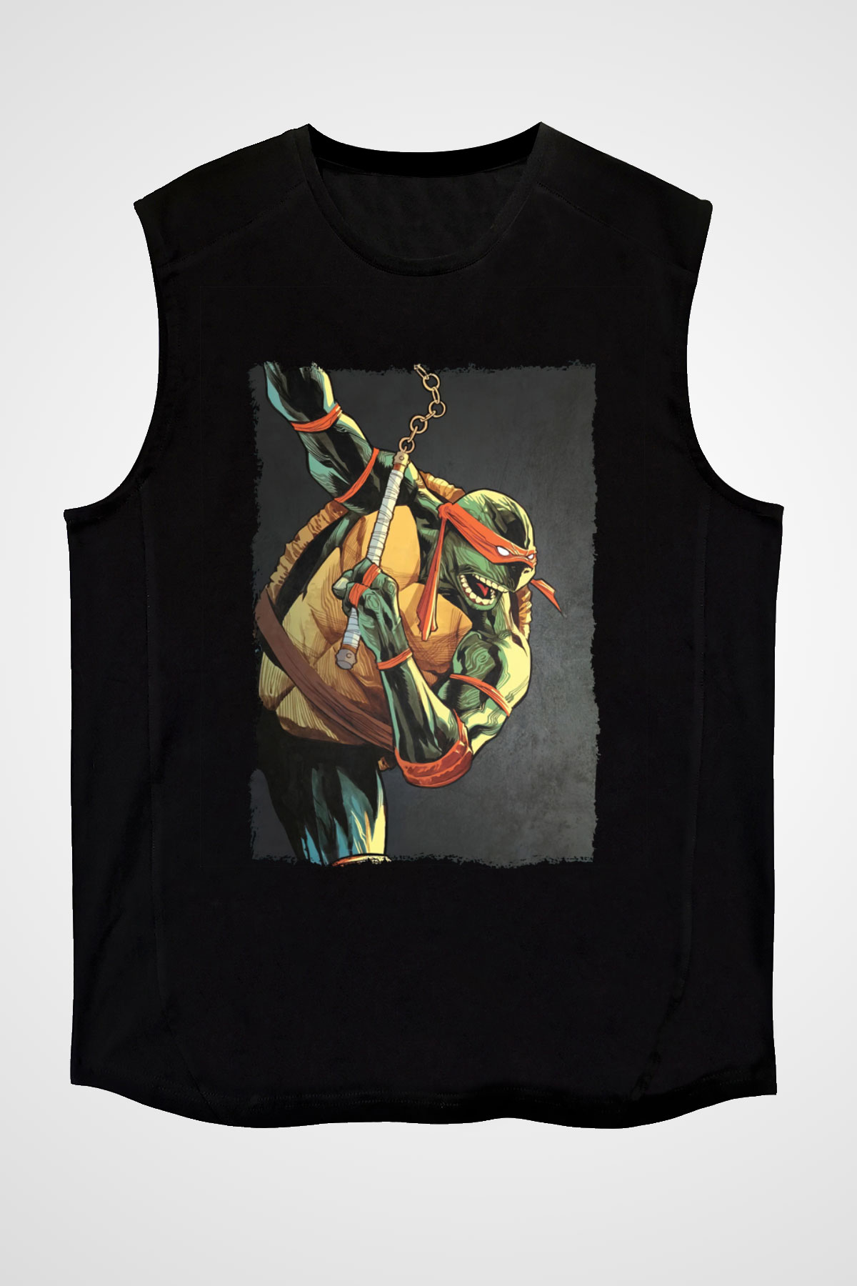 Teenage Mutant Ninja Turtles Ninja Kaplumbağalar Siyah Unisex Kolsuz Tişört