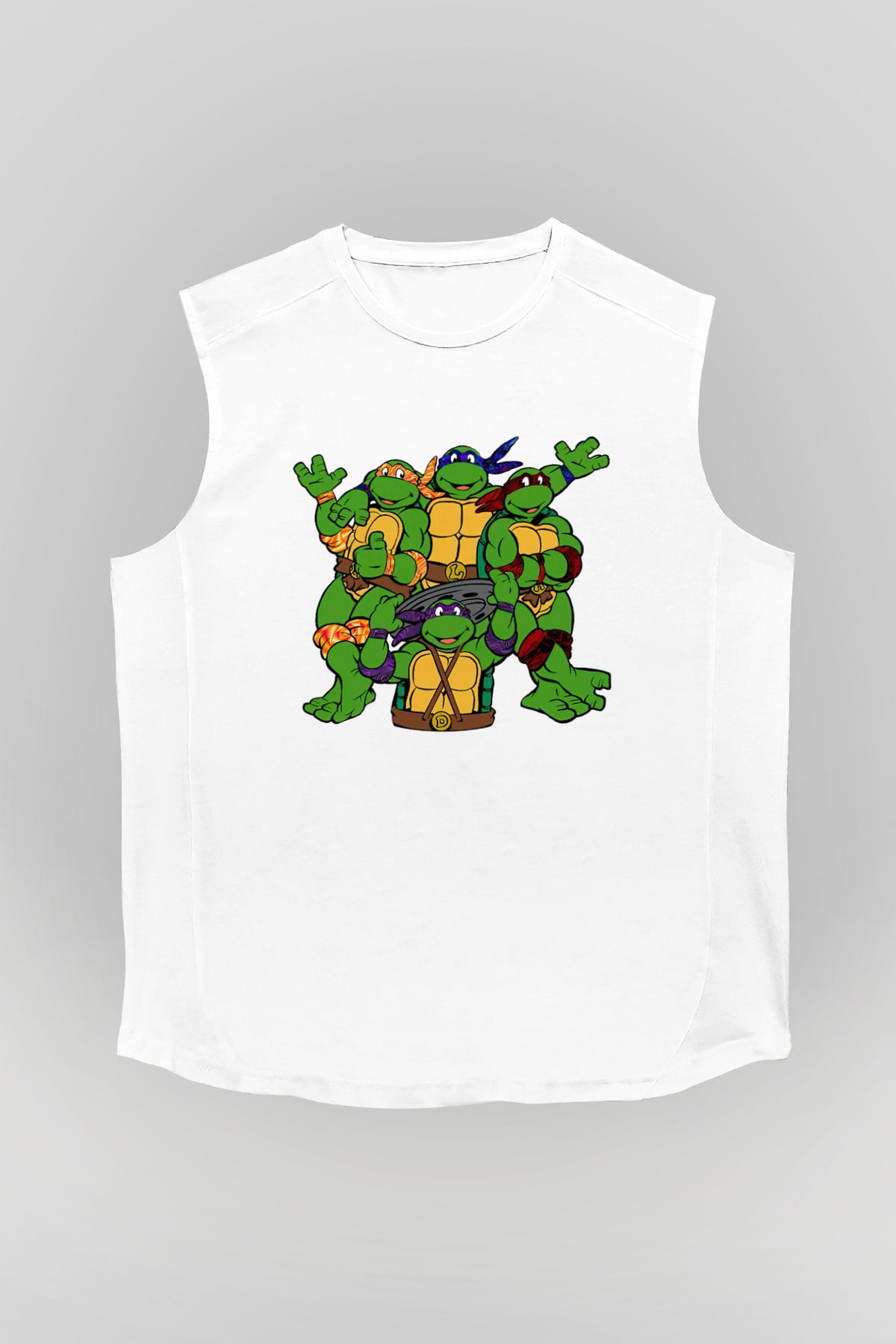 Teenage Mutant Ninja Turtles Ninja Kaplumbağalar Beyaz Unisex  Kolsuz Tişört