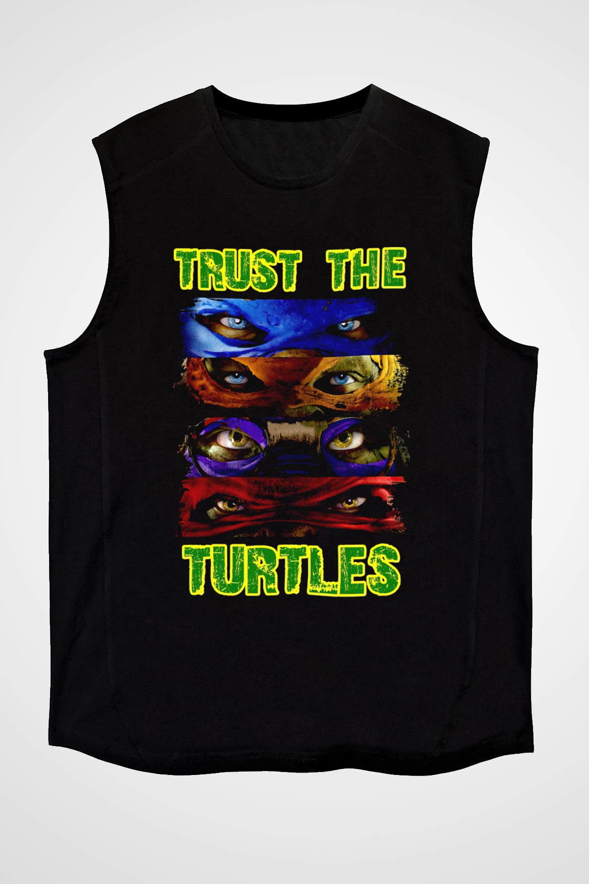 Teenage Mutant Ninja Turtles Ninja Kaplumbağalar Siyah Unisex  Kolsuz Tişört