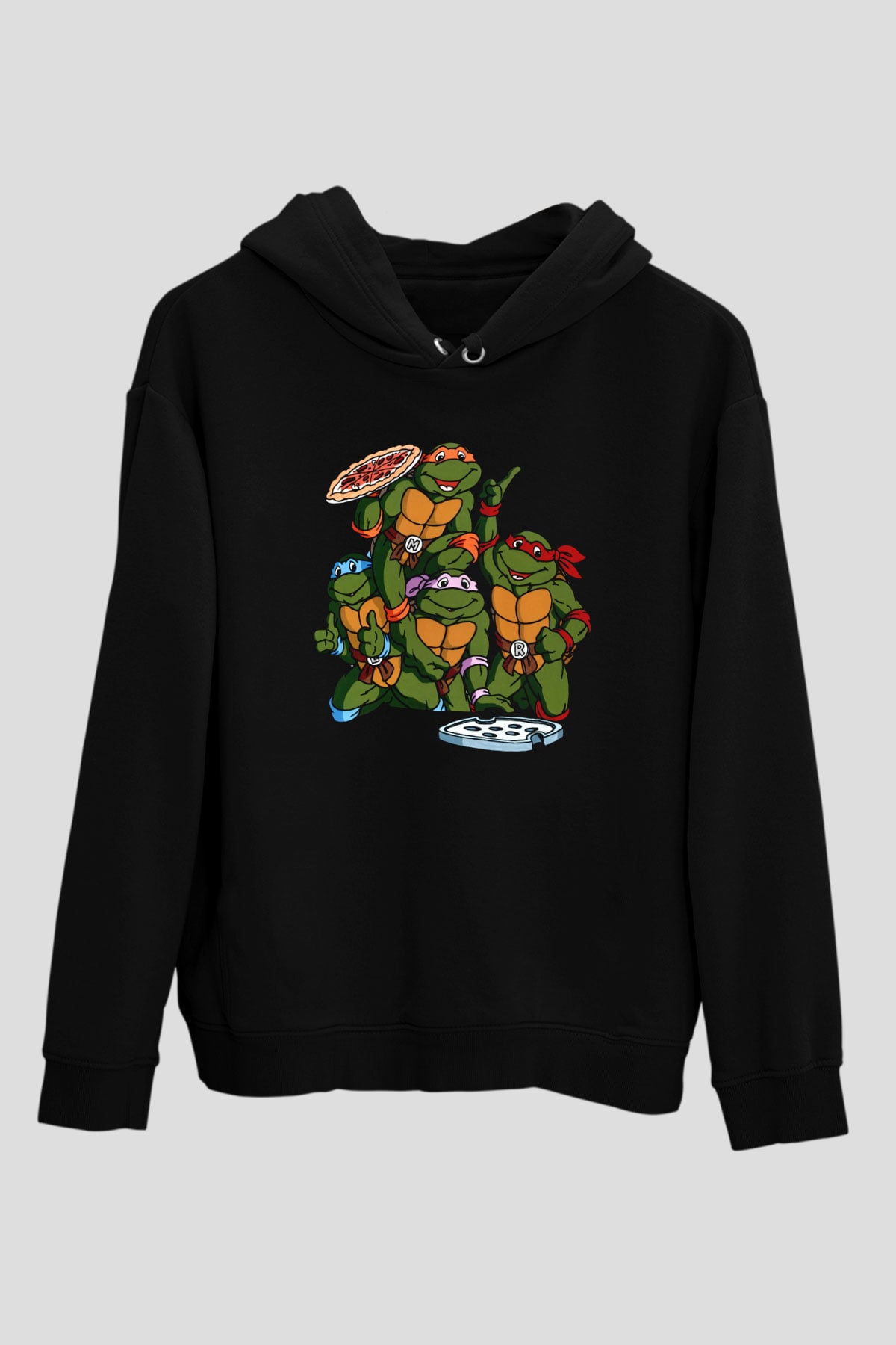 Teenage Mutant Ninja Turtles Ninja Kaplumbağalar Siyah Unisex Kapüşonlu Sweatshirt
