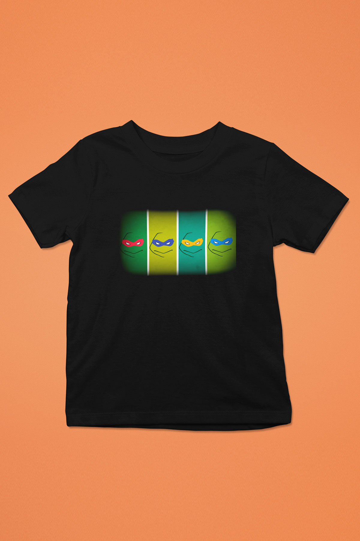 Teenage Mutant Ninja Turtles Ninja Kaplumbağalar Baskılı Siyah Unisex Çocuk Tişört