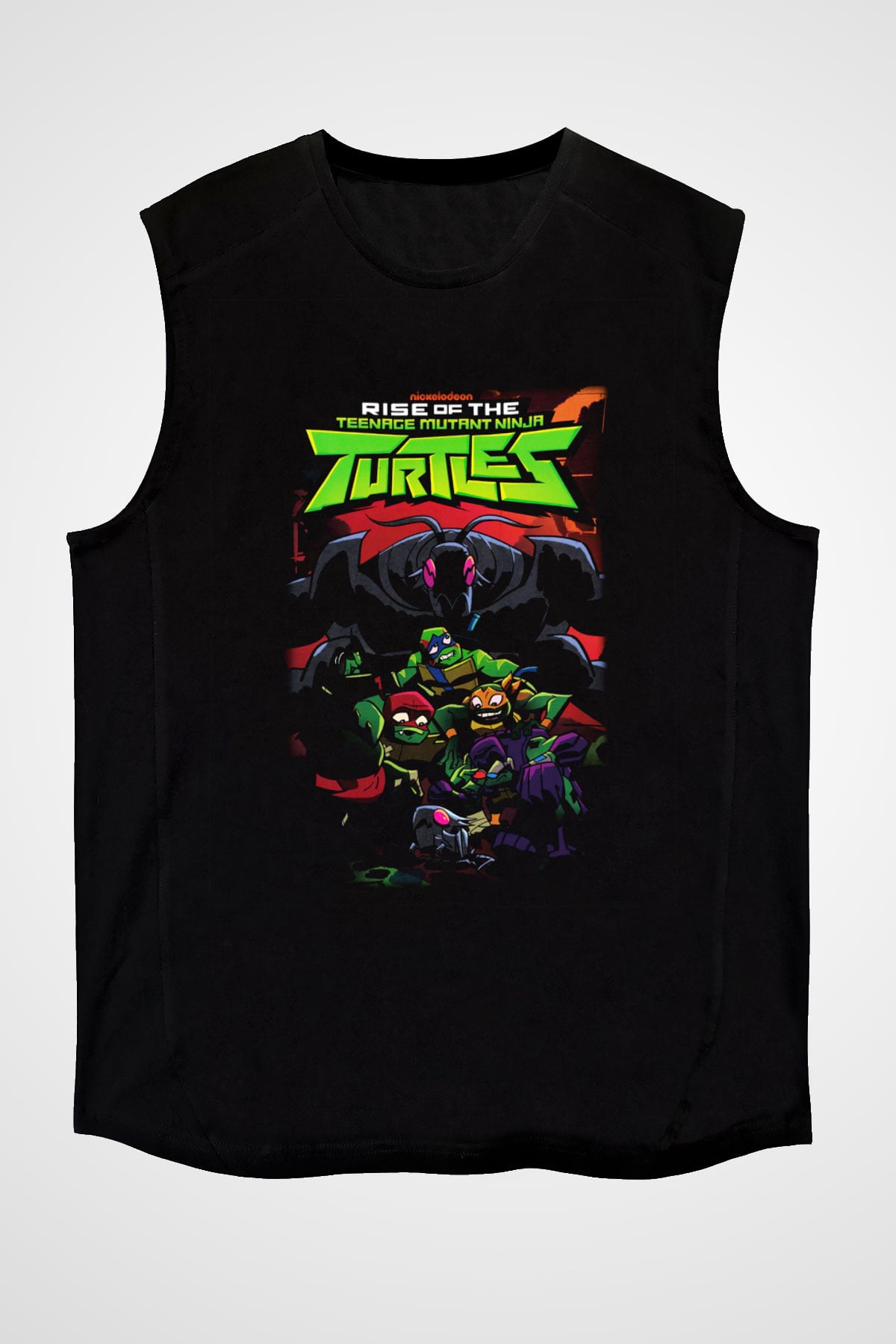 Teenage Mutant Ninja Turtles Ninja Kaplumbağalar Siyah Unisex Kolsuz Tişört